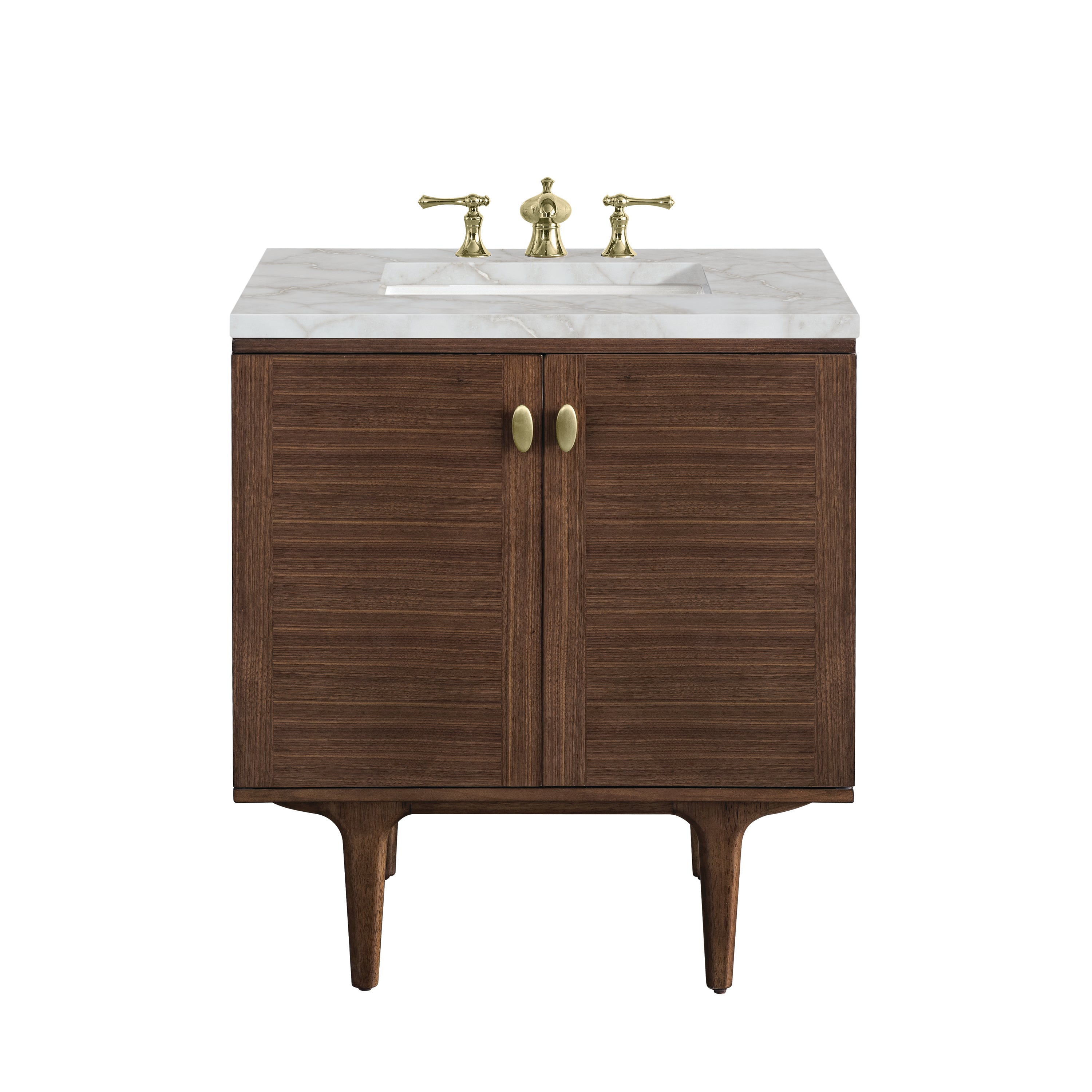 James Martin Vanities Amberly 30" Single Vanity - Mid-Century Walnut