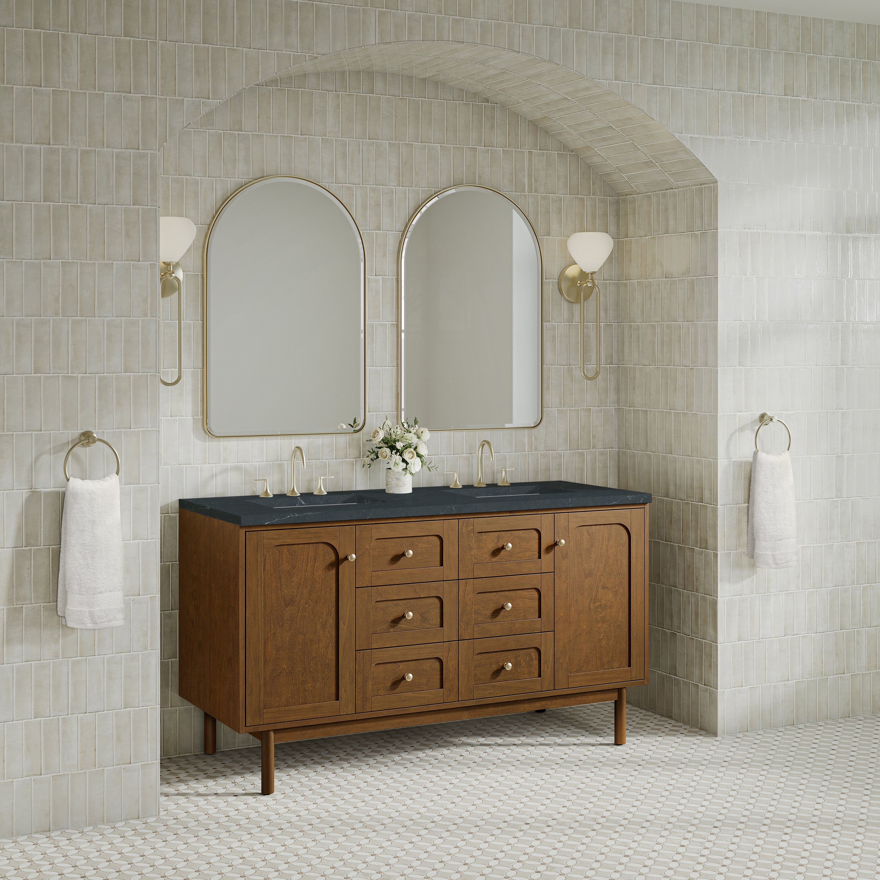 honey oak vanity