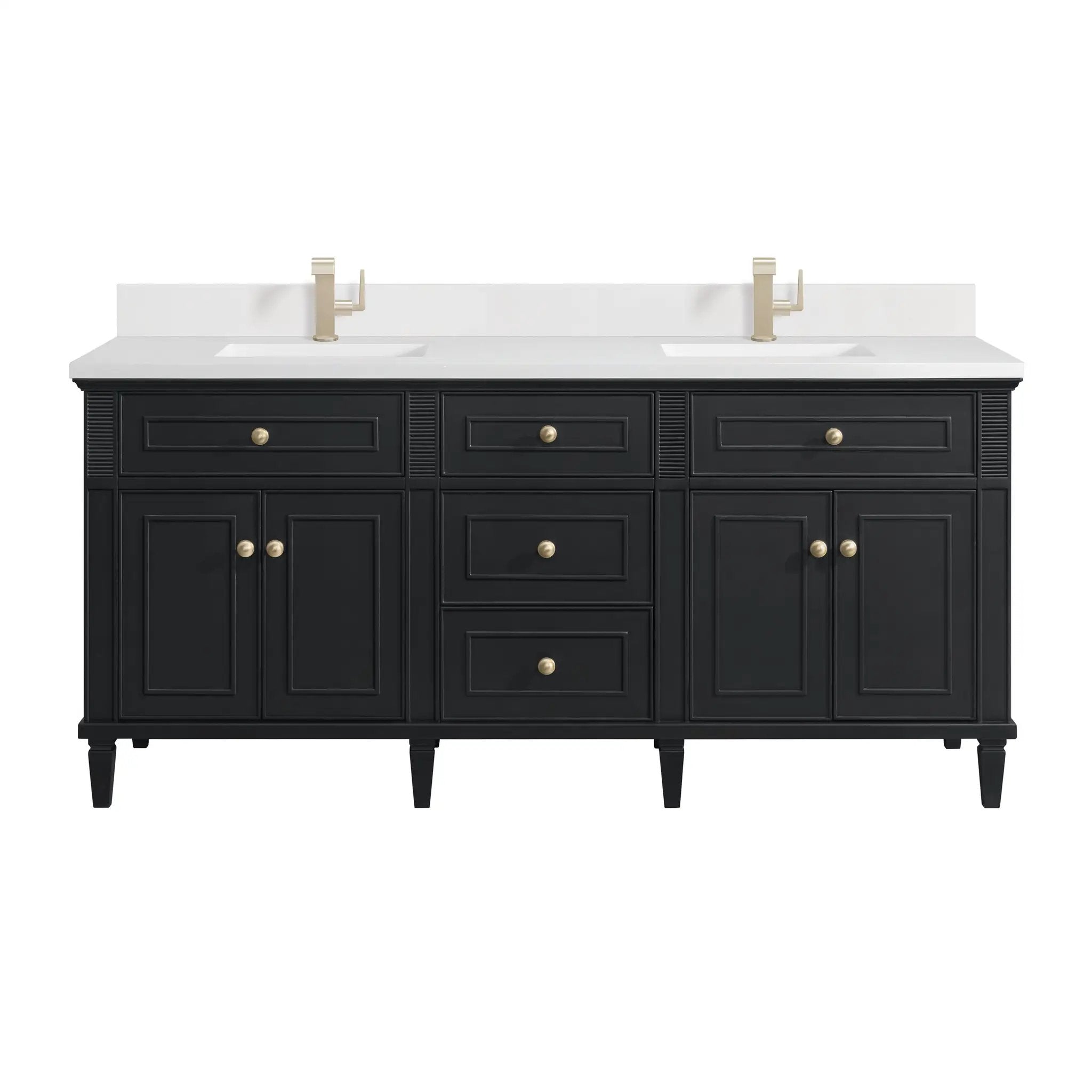 James Martin Lorelai 72" Double Vanity Set - Black Onyx by James Martin Vanities