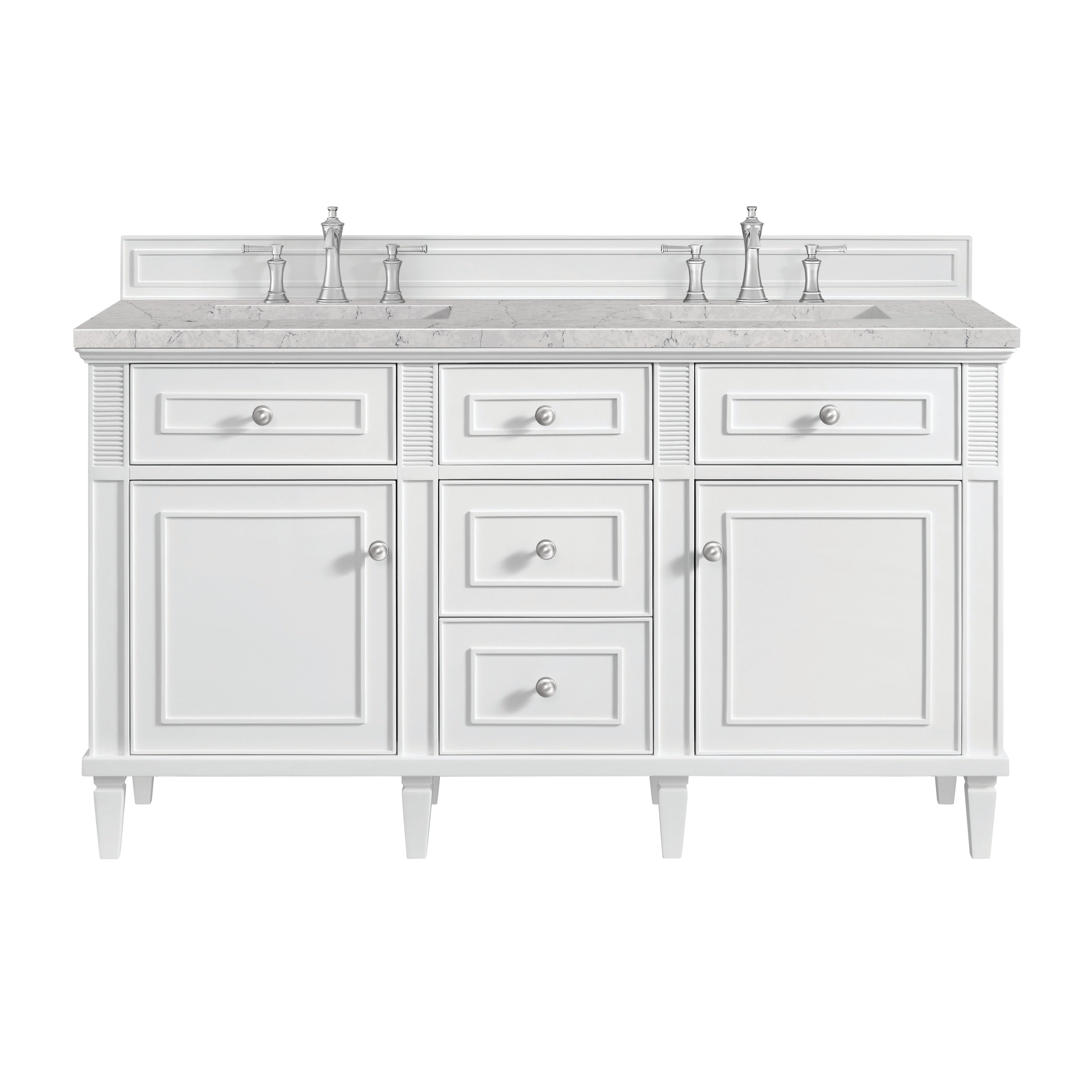 James Martin Vanities Lorelai 60" Double Vanity - Bright White