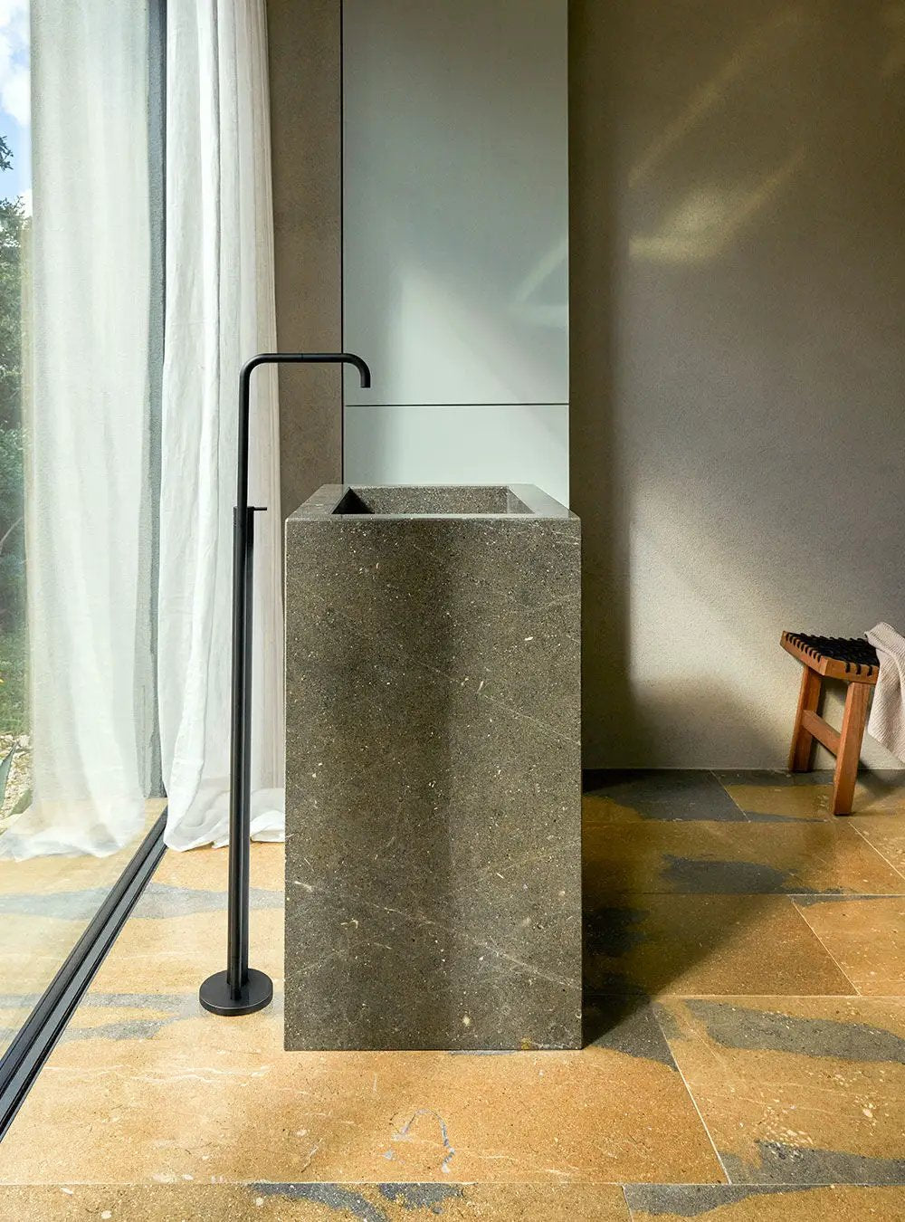 brushed black in-floor rough