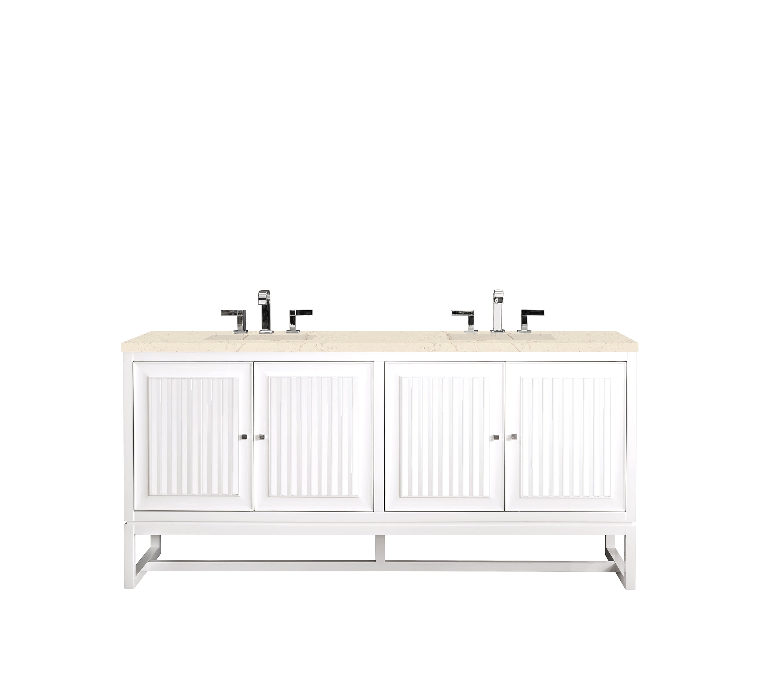 James Martin Vanities Athens 72" Double Vanity - Glossy White