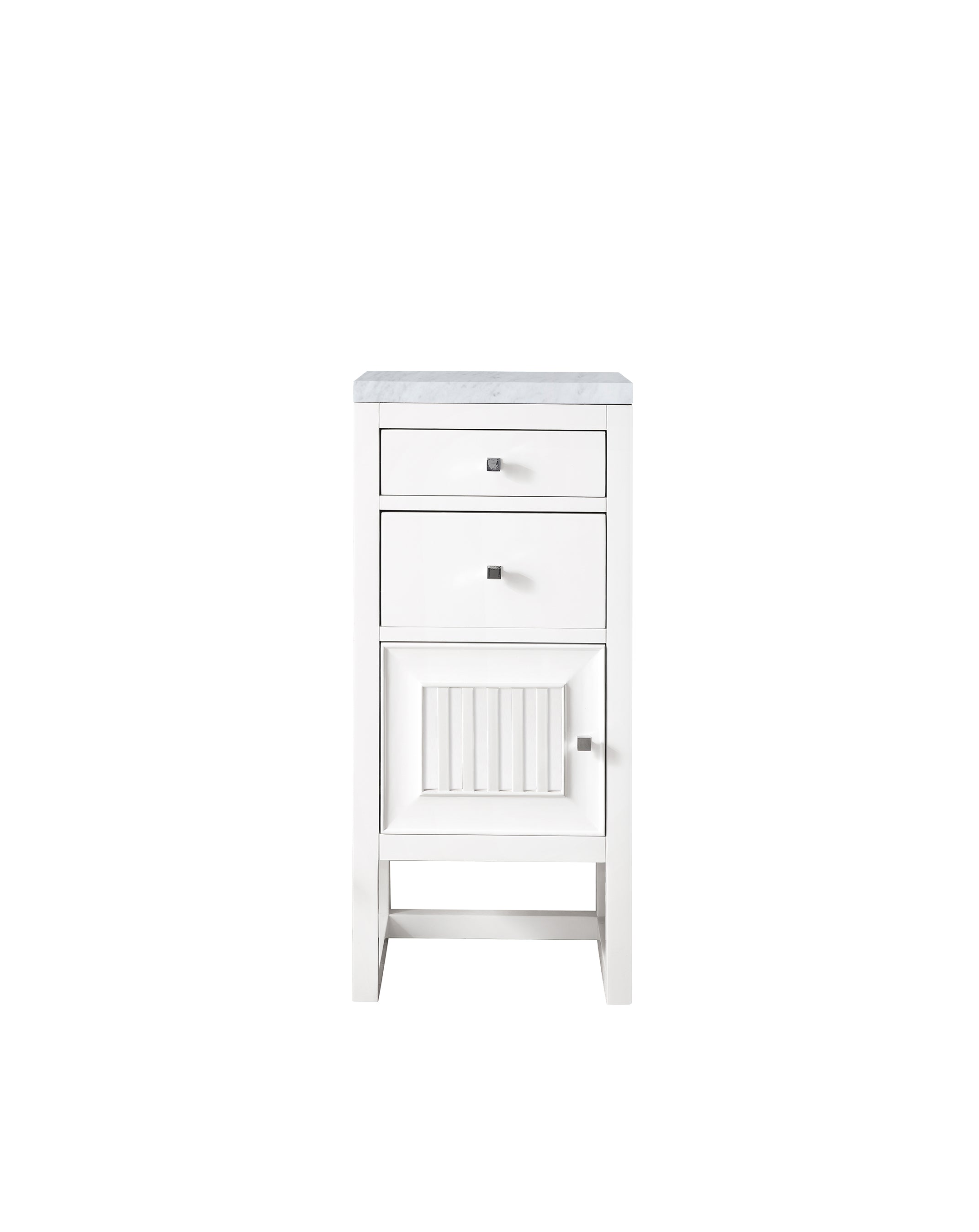 James Martin Vanities Athens 15" Base Cabinet with Drawers and Left Door - Glossy White