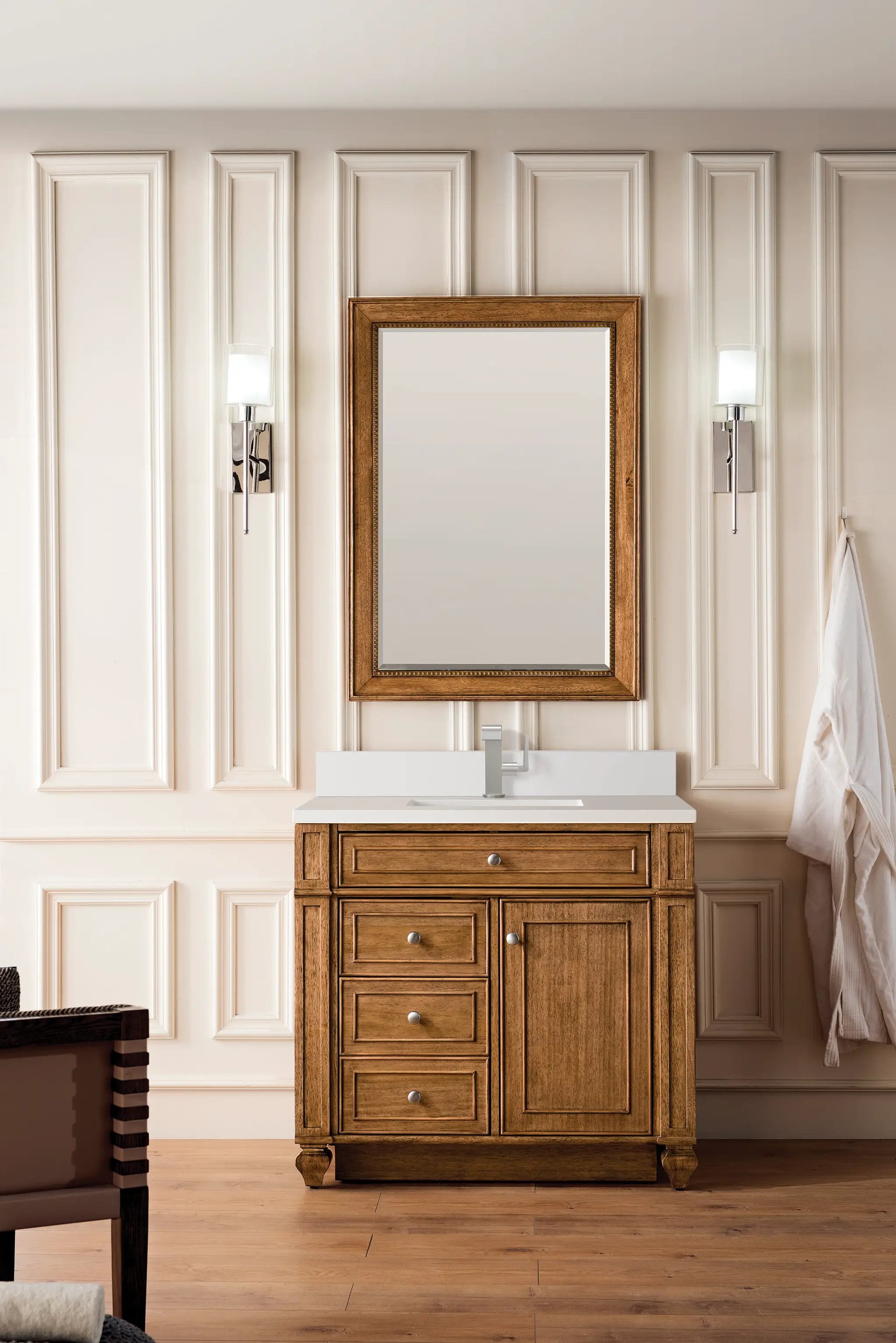 saddle brown vanity