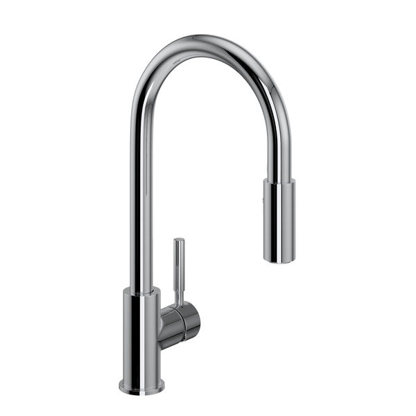 polished chrome kitchen faucet