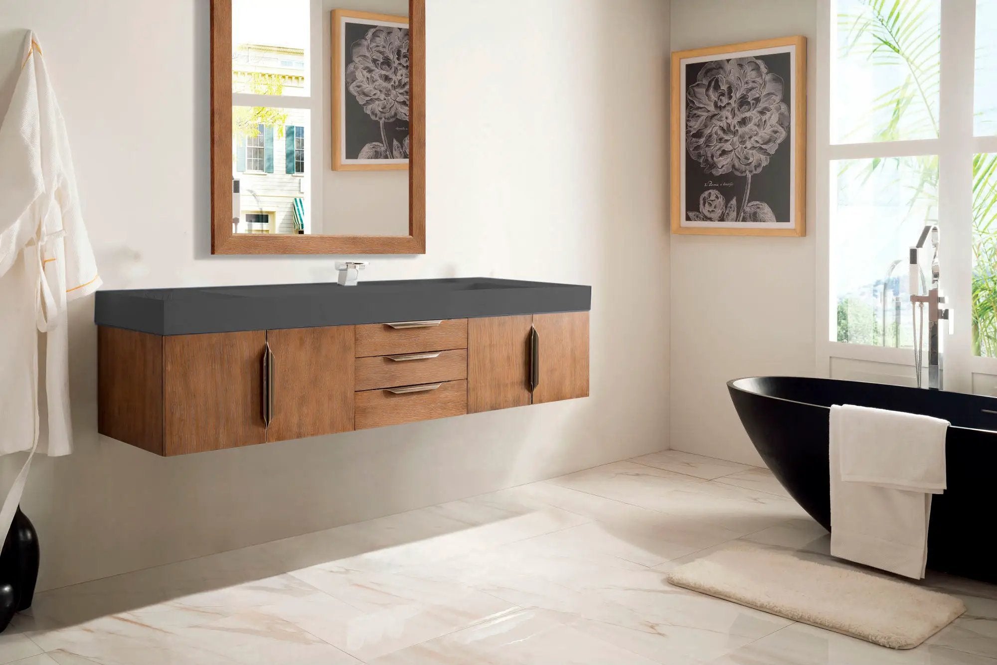 latte oak vanity
