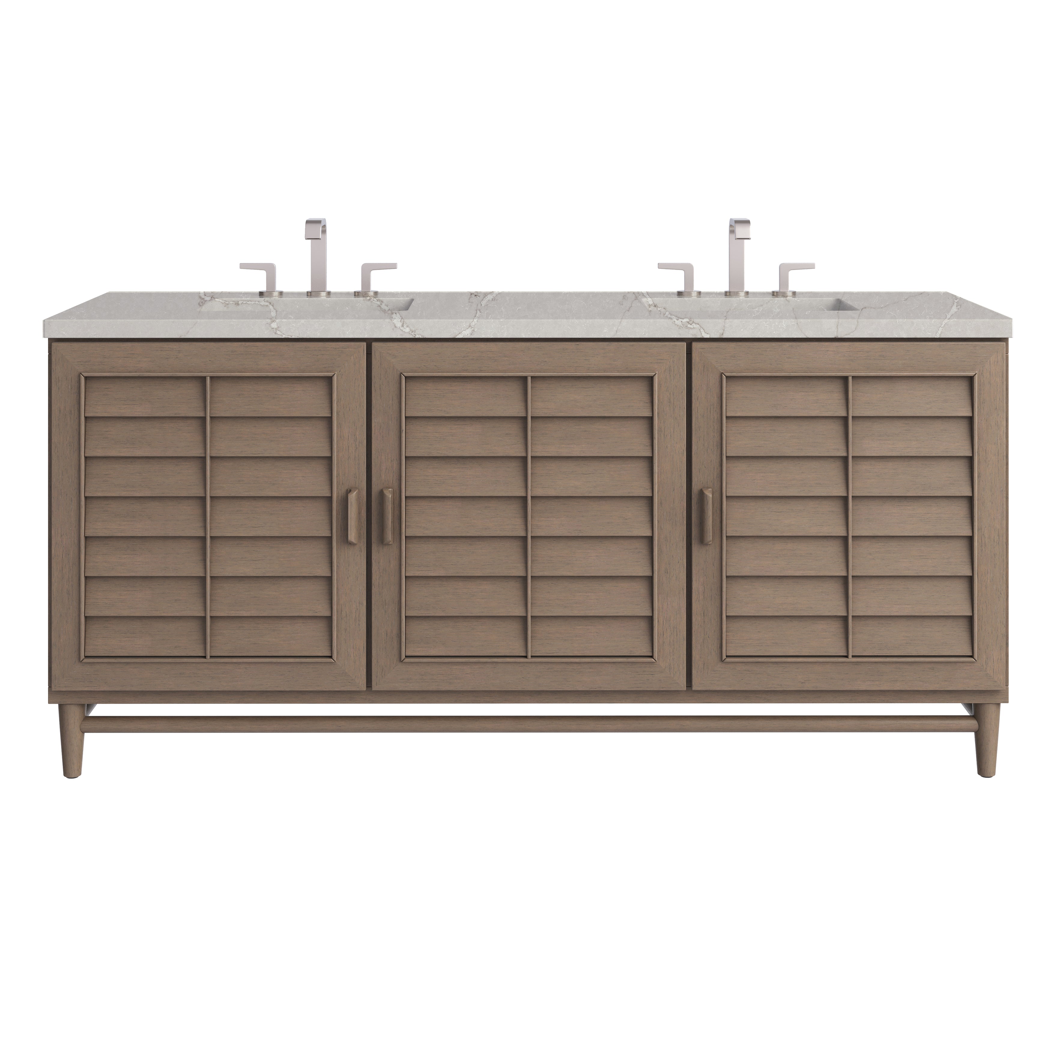 James Martin Portland 72" Double Vanity Set - Whitewashed Walnut