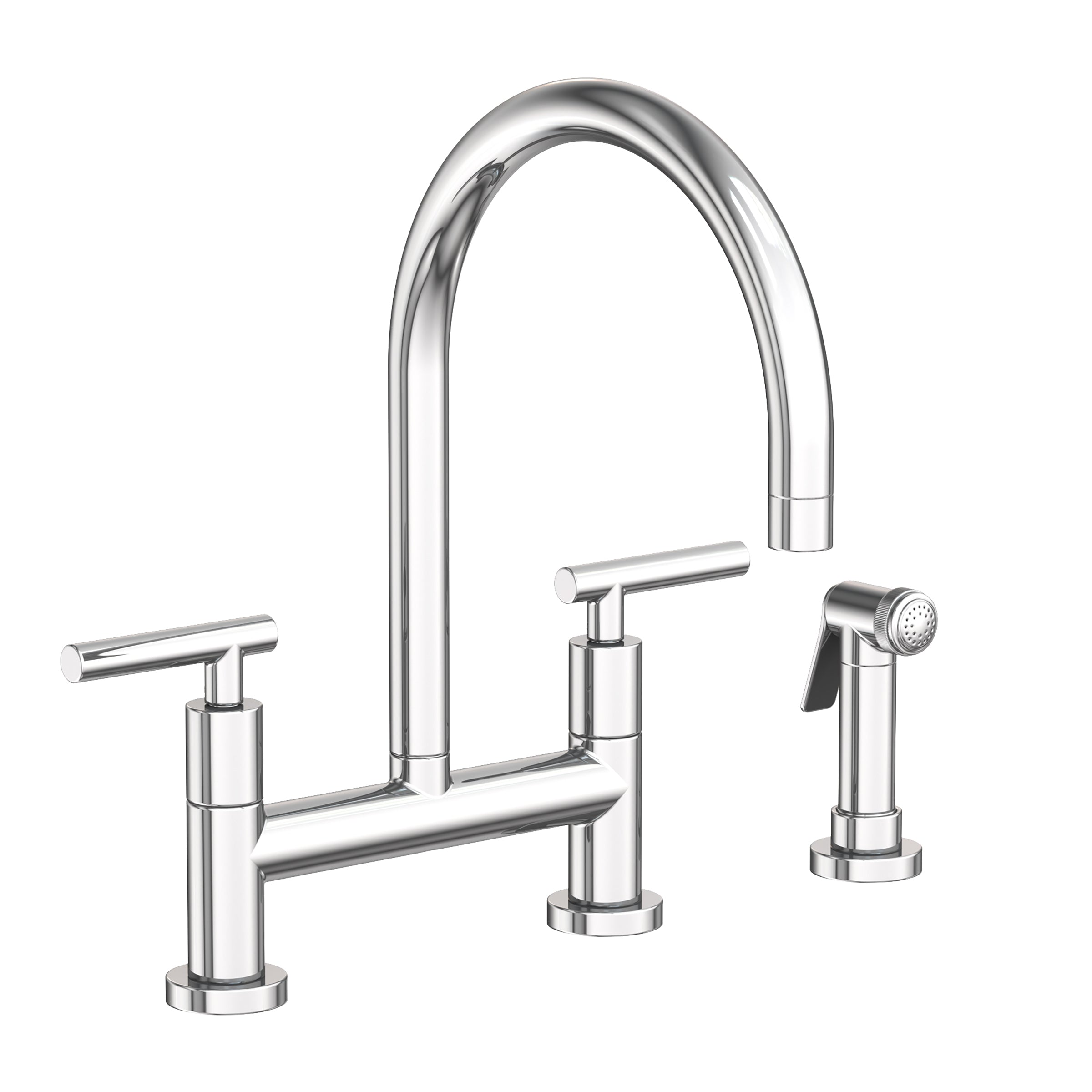 polished chrome bridge faucet
