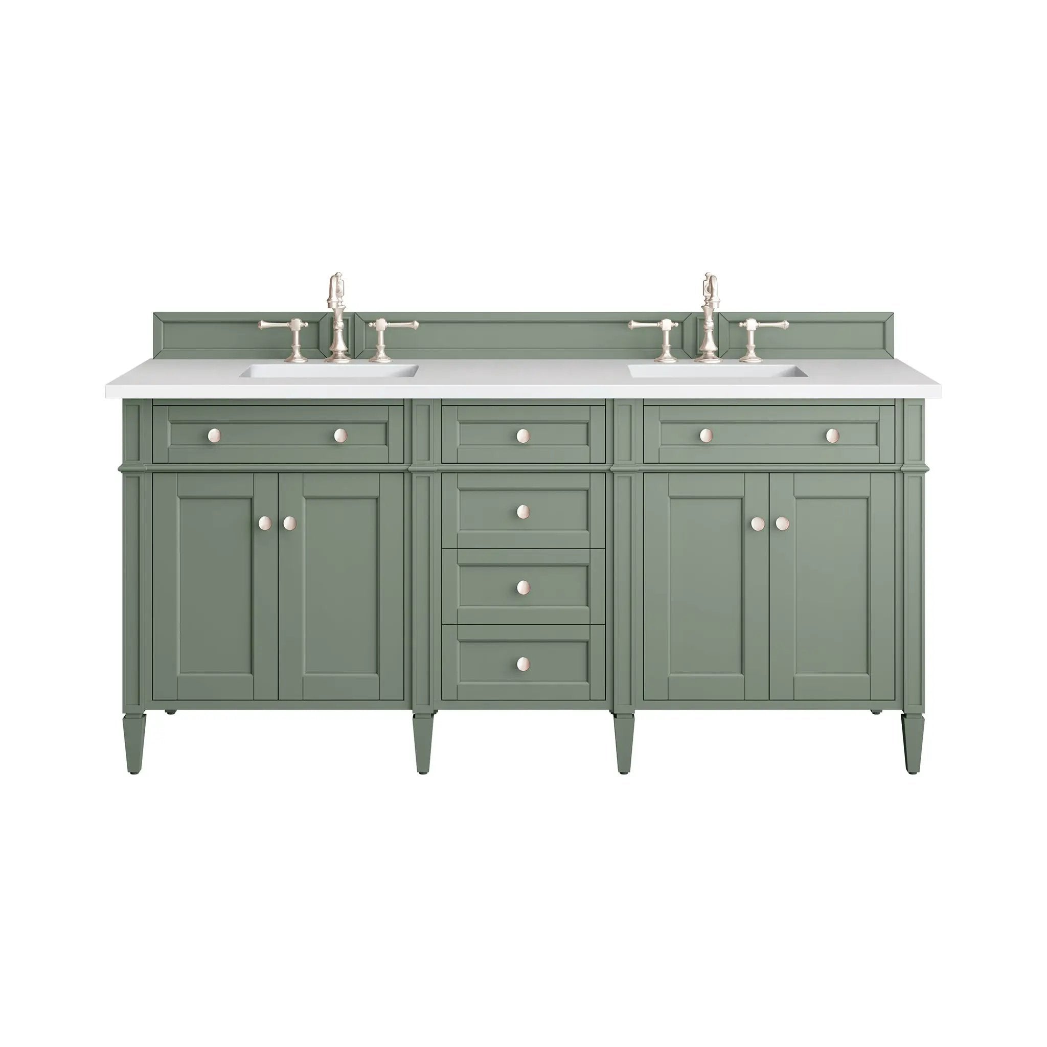 James Martin Brittany 72" Double Vanity Set - Smokey Celadon by James Martin Vanities