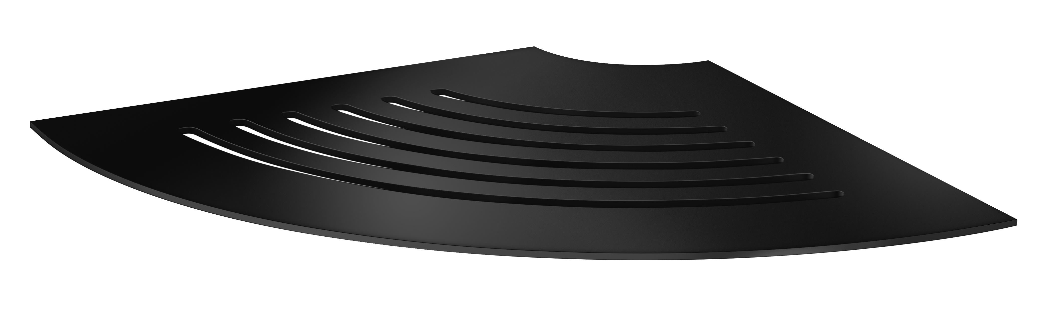 black stainless steel corner shelf