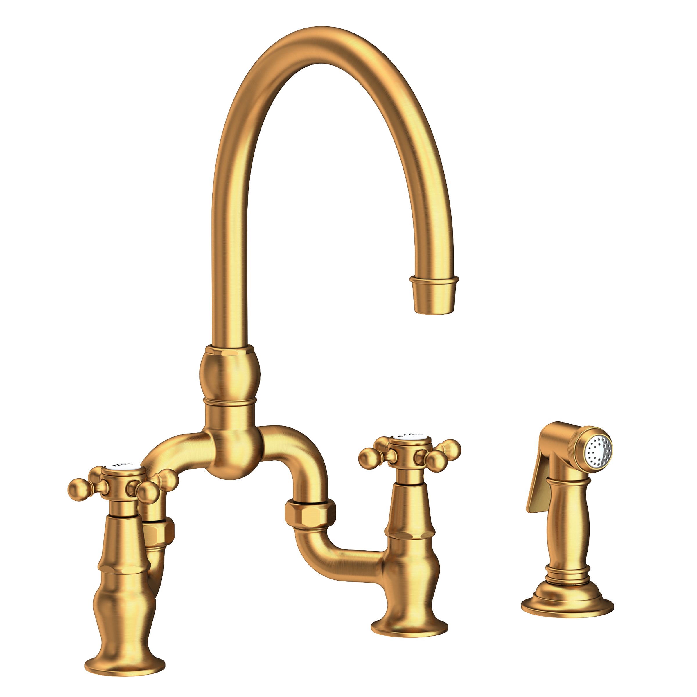 Newport Brass Chesterfield Kitchen Bridge Faucet with Side Spray