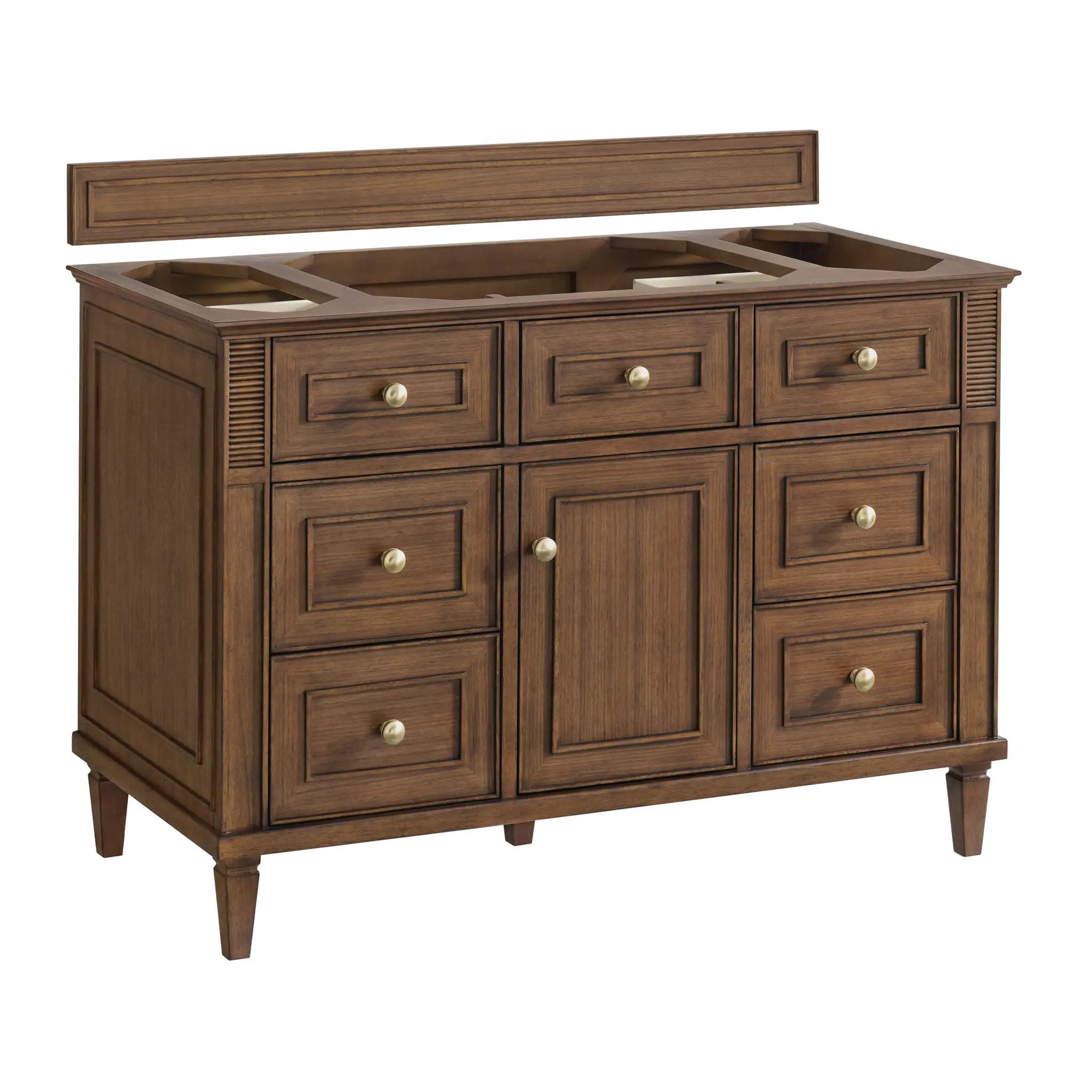 mid-century walnut vanity