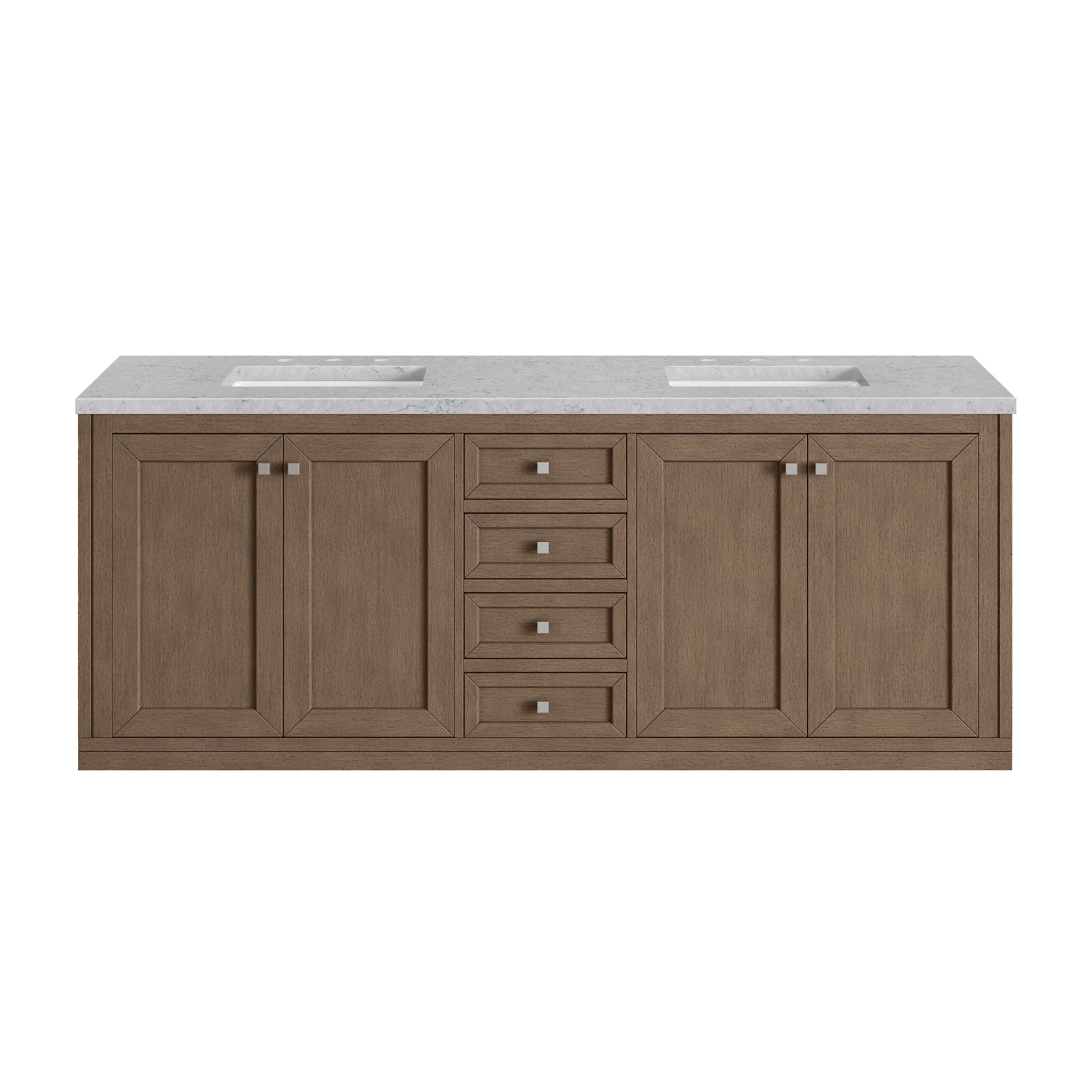 James Martin Vanities Chicago 72" Double Vanity - Whitewashed Walnut