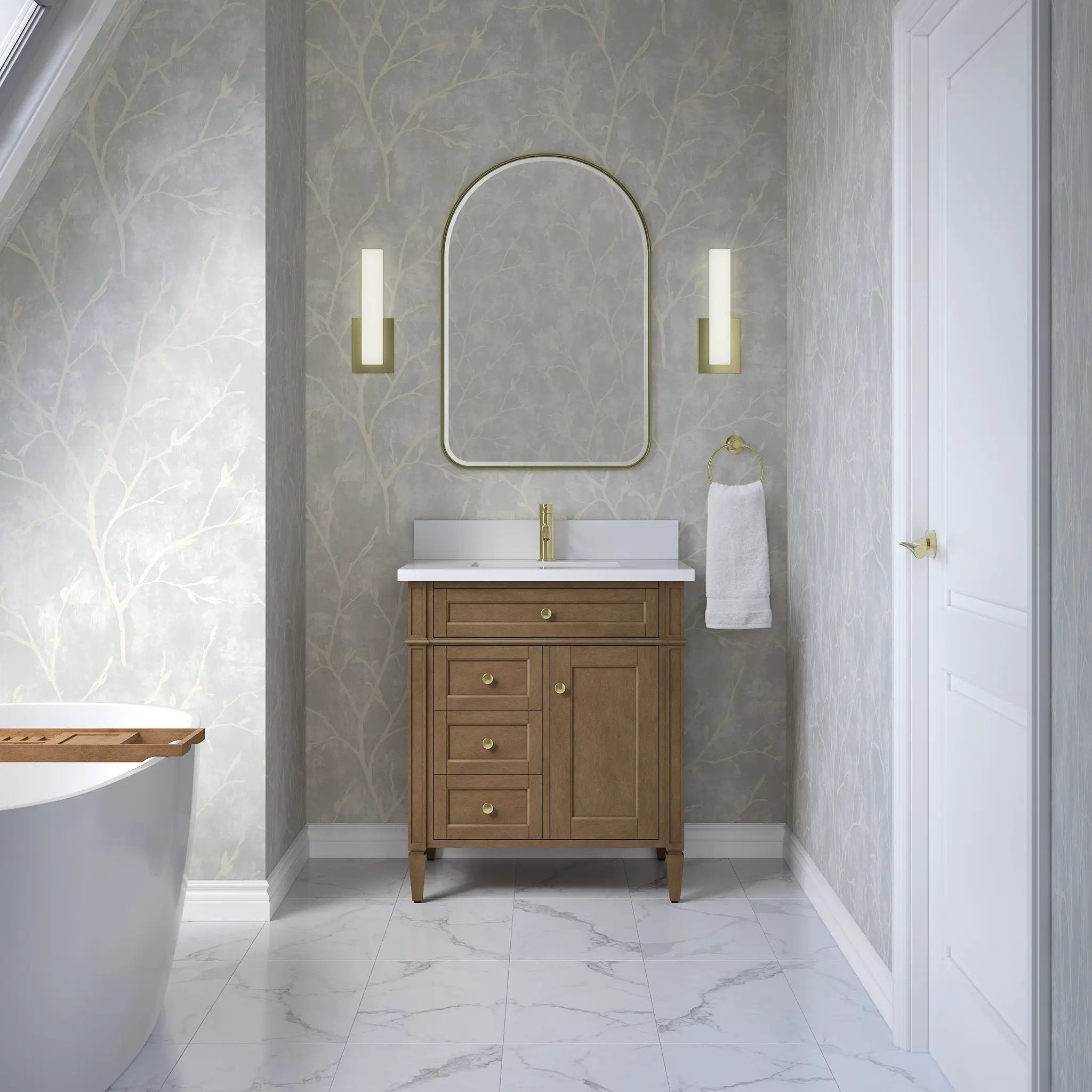 pecan vanity