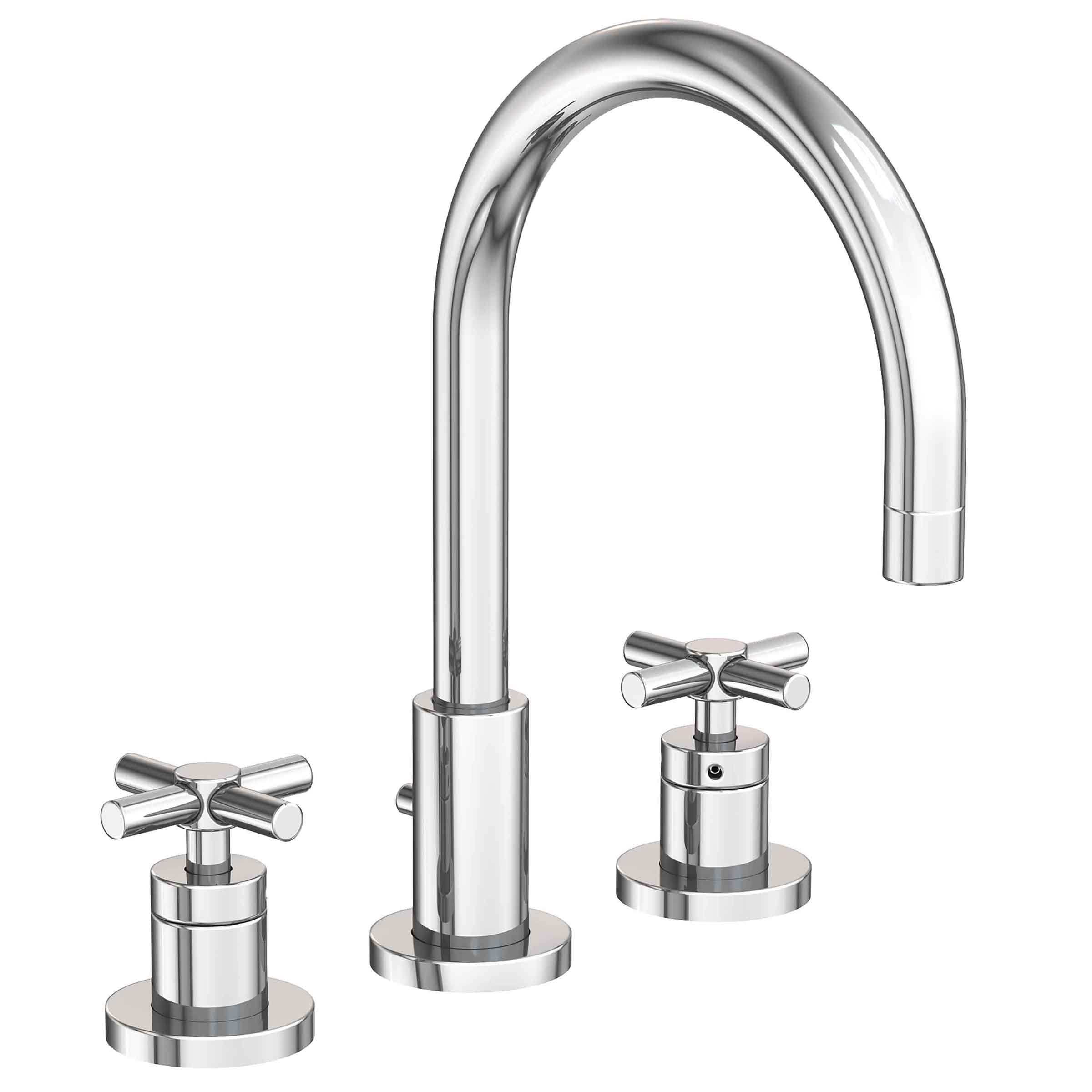 polished chrome lavatory faucet