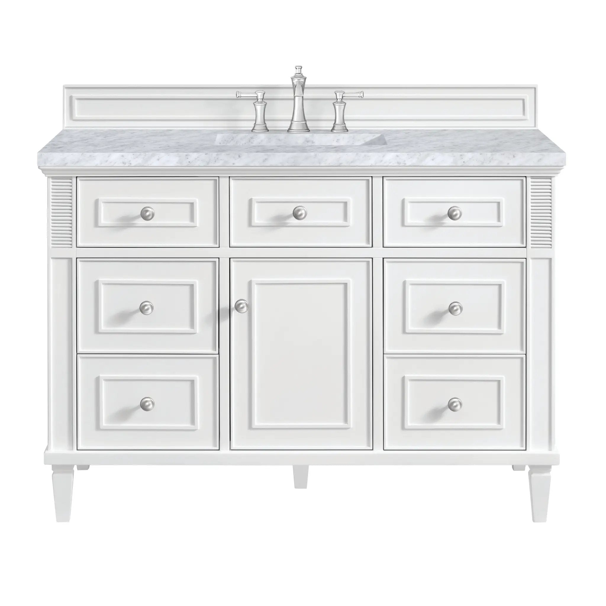 James Martin Lorelai 48" Single Vanity Set - Bright White by James Martin Vanities