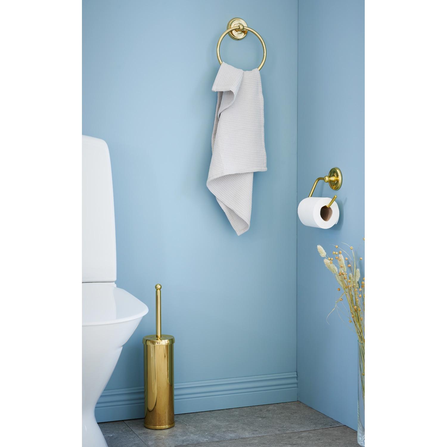 polished brass toilet roll holder