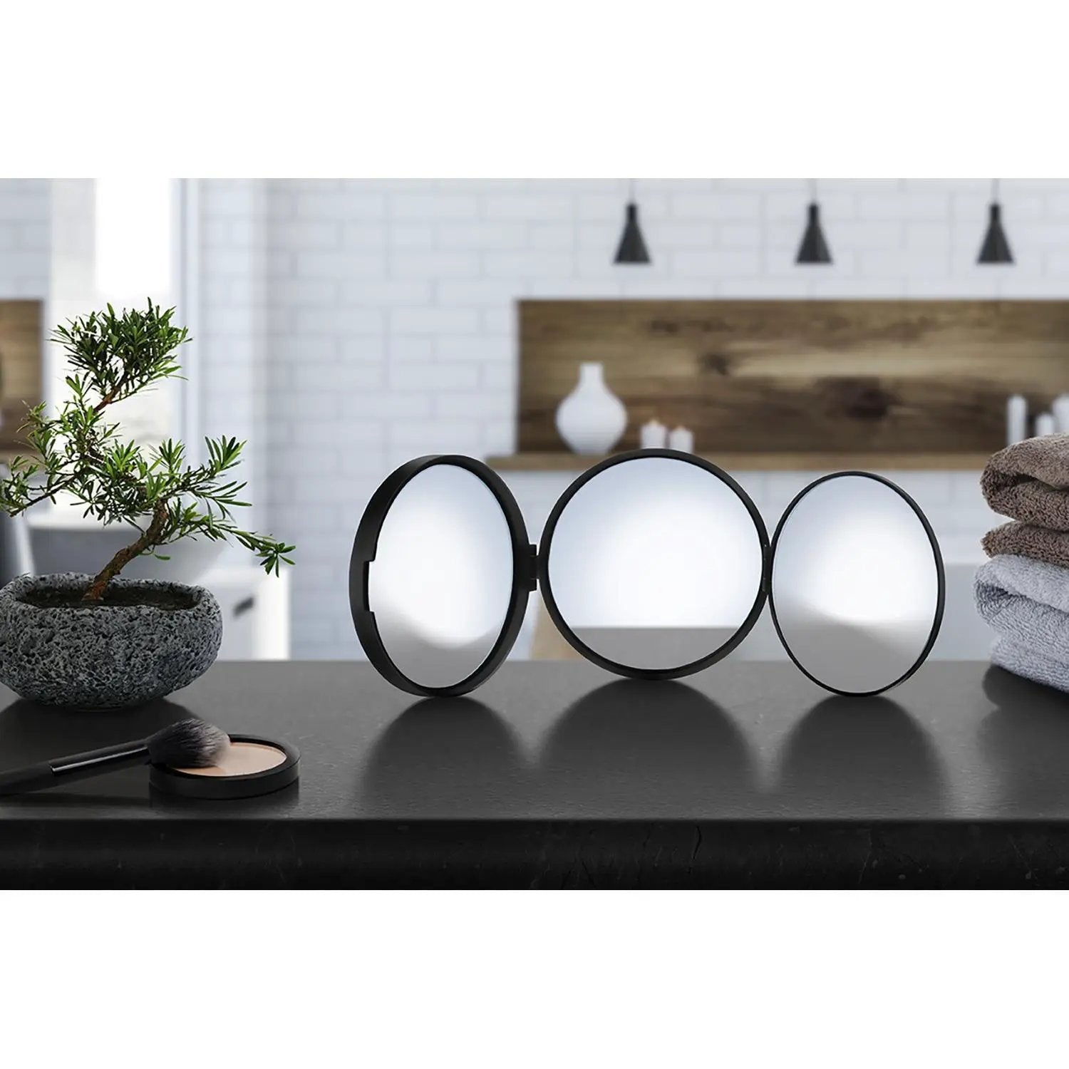 black travel mirror