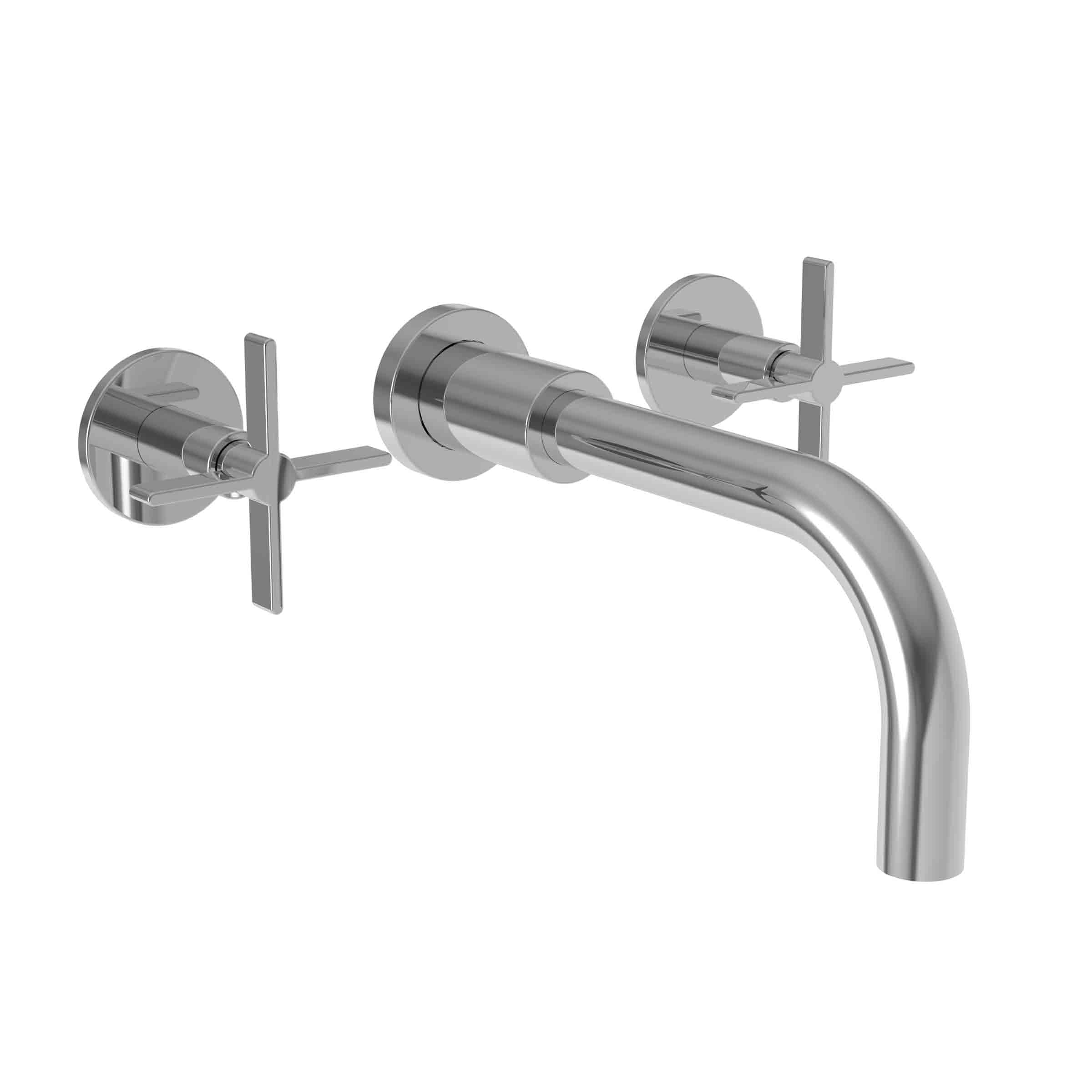 polished chrome lavatory faucet