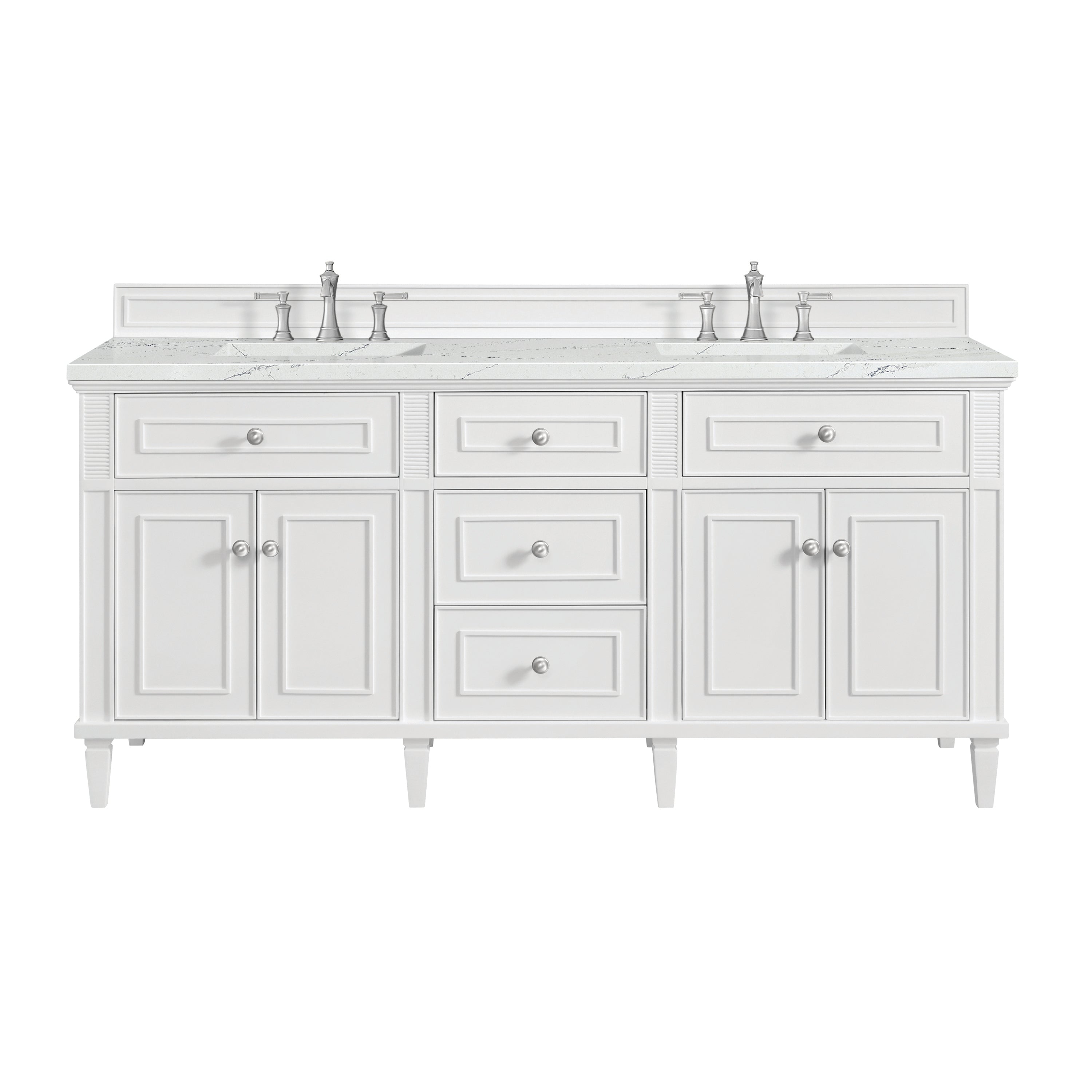 James Martin Lorelai 72" Double Vanity Set - Bright White by James Martin Vanities