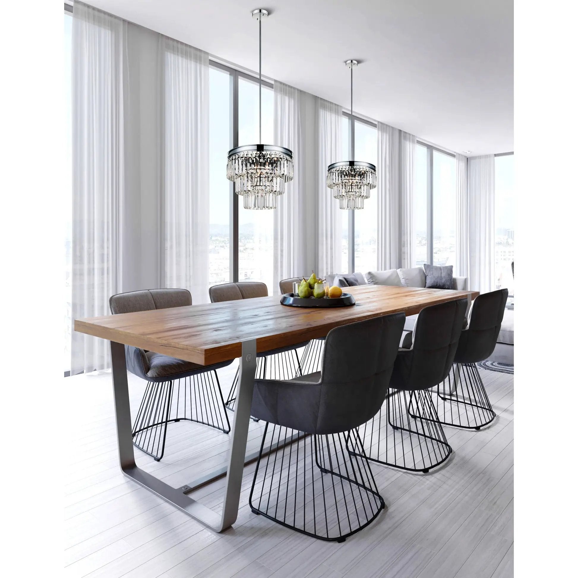 chrome chandelier