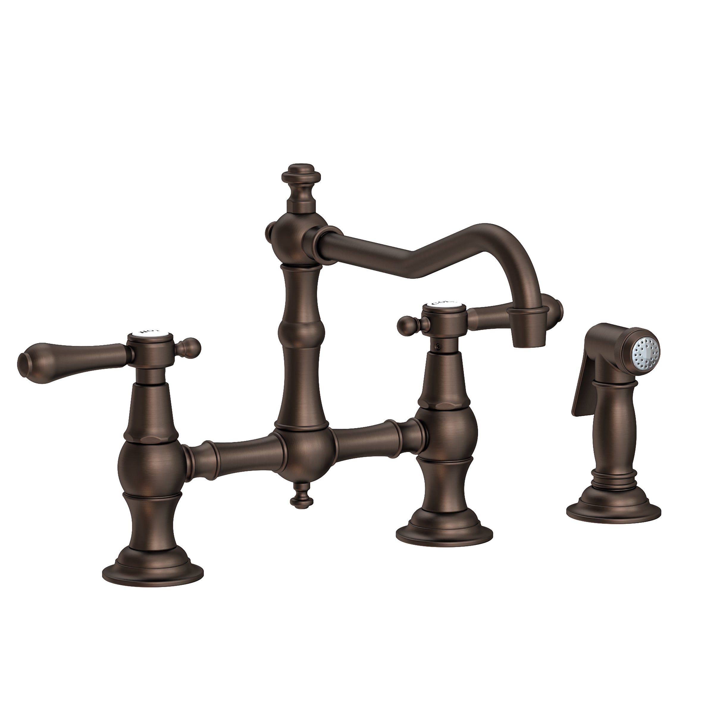 Newport Brass Chesterfield Kitchen Bridge Faucet with Side Spray