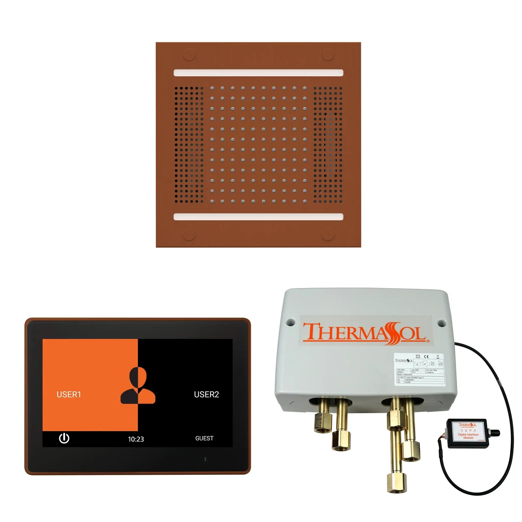 Thermasol The Wellness Hydrovive14 Shower Package with 10" ThermaTouch Square by Thermasol