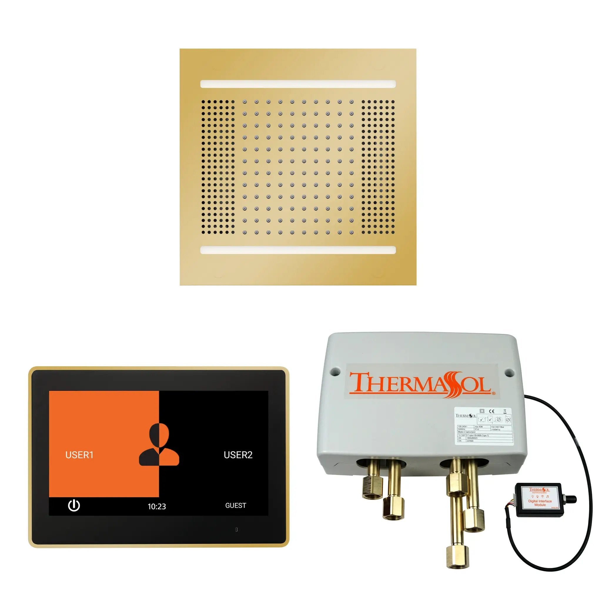 Thermasol The Wellness Hydrovive14 Shower Package with 10" ThermaTouch Square by Thermasol