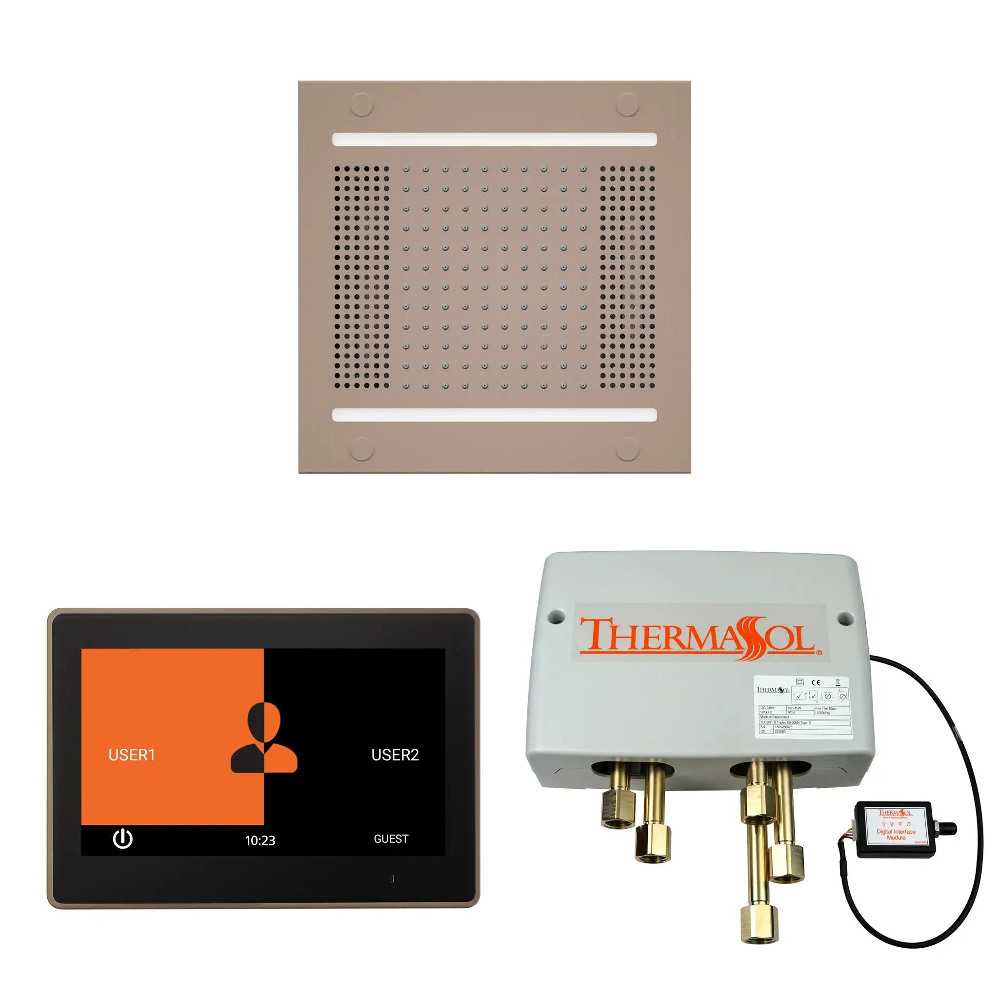 Thermasol The Wellness Hydrovive14 Shower Package with 10" ThermaTouch Square by Thermasol
