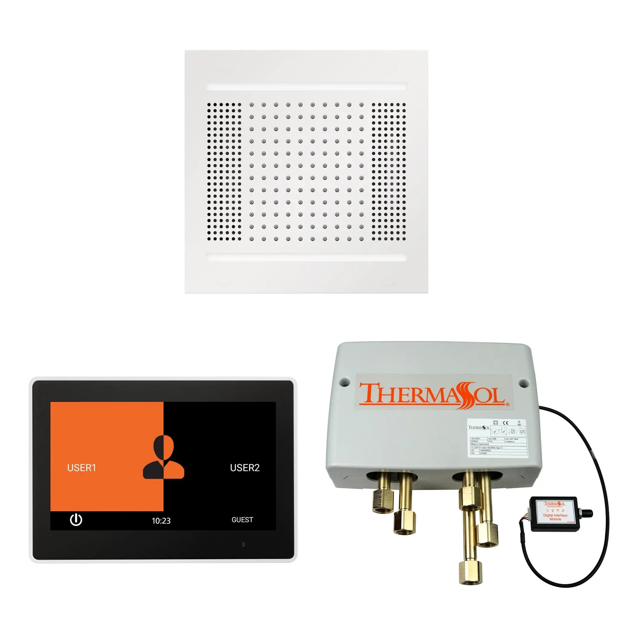 Thermasol The Wellness Hydrovive14 Shower Package with 10" ThermaTouch Square by Thermasol