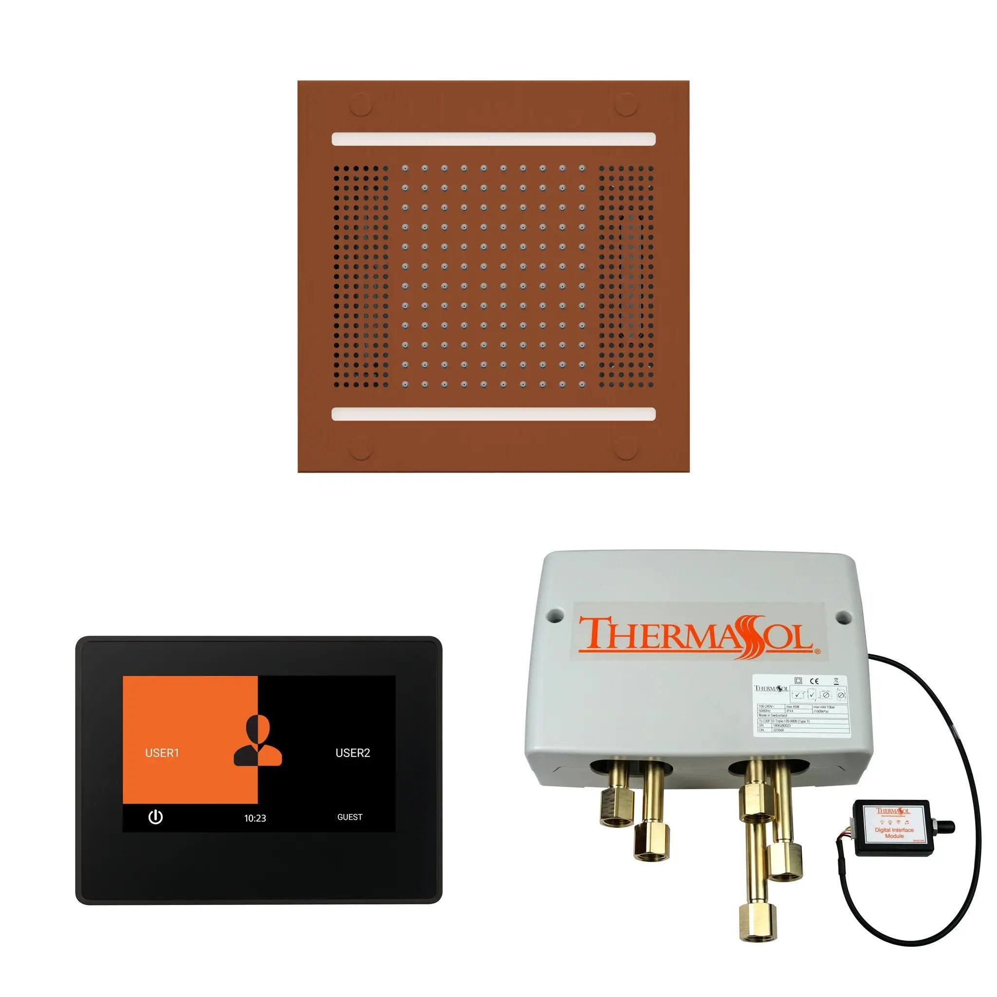 Thermasol The Wellness Hydrovive14 Shower Package with 7" ThermaTouch Square by Thermasol