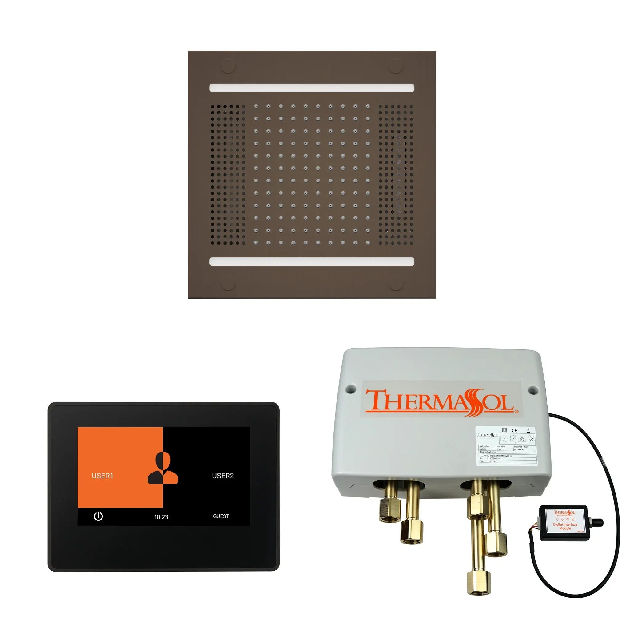 Thermasol The Wellness Hydrovive14 Shower Package with 7" ThermaTouch Square by Thermasol