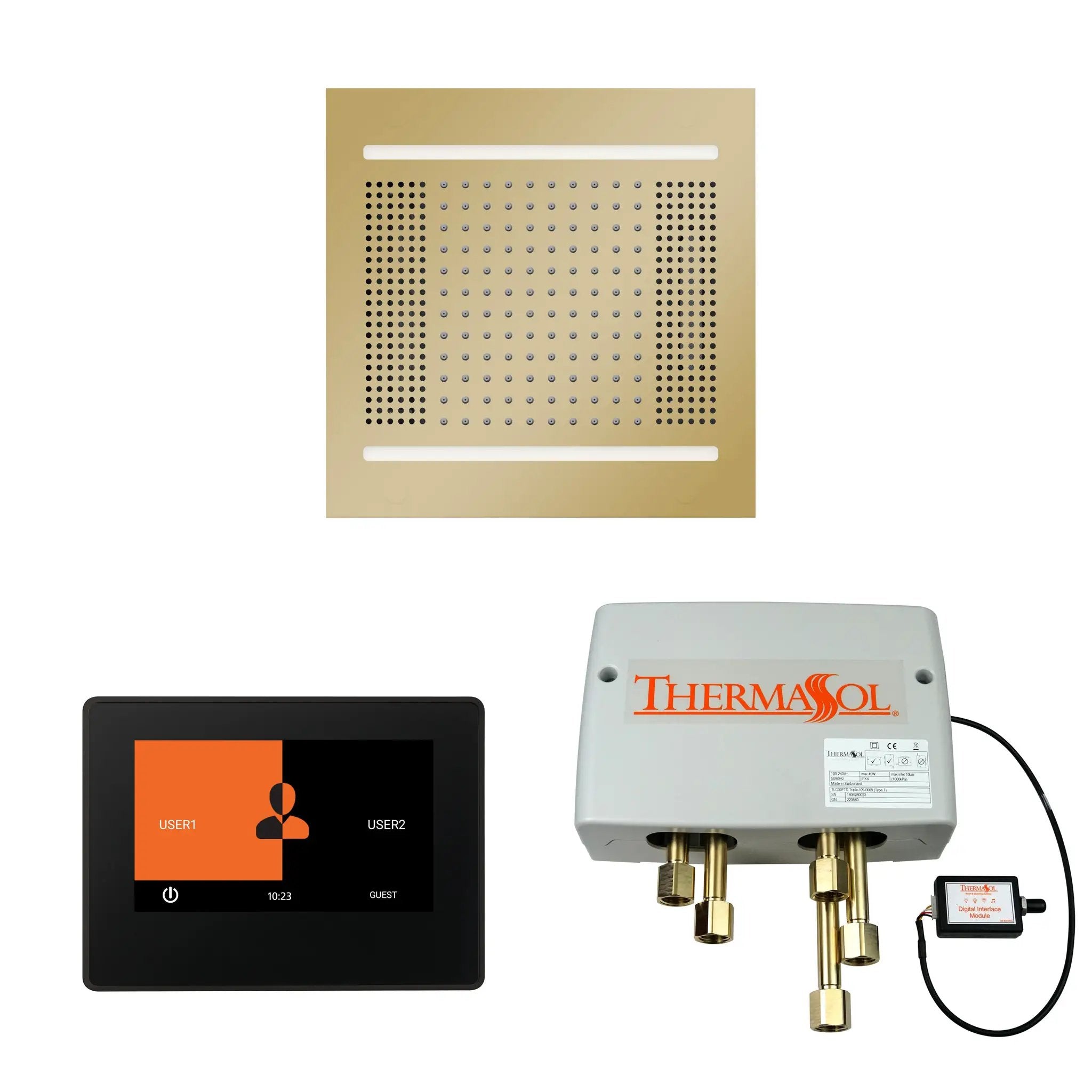 Thermasol The Wellness Hydrovive14 Shower Package with 7" ThermaTouch Square by Thermasol