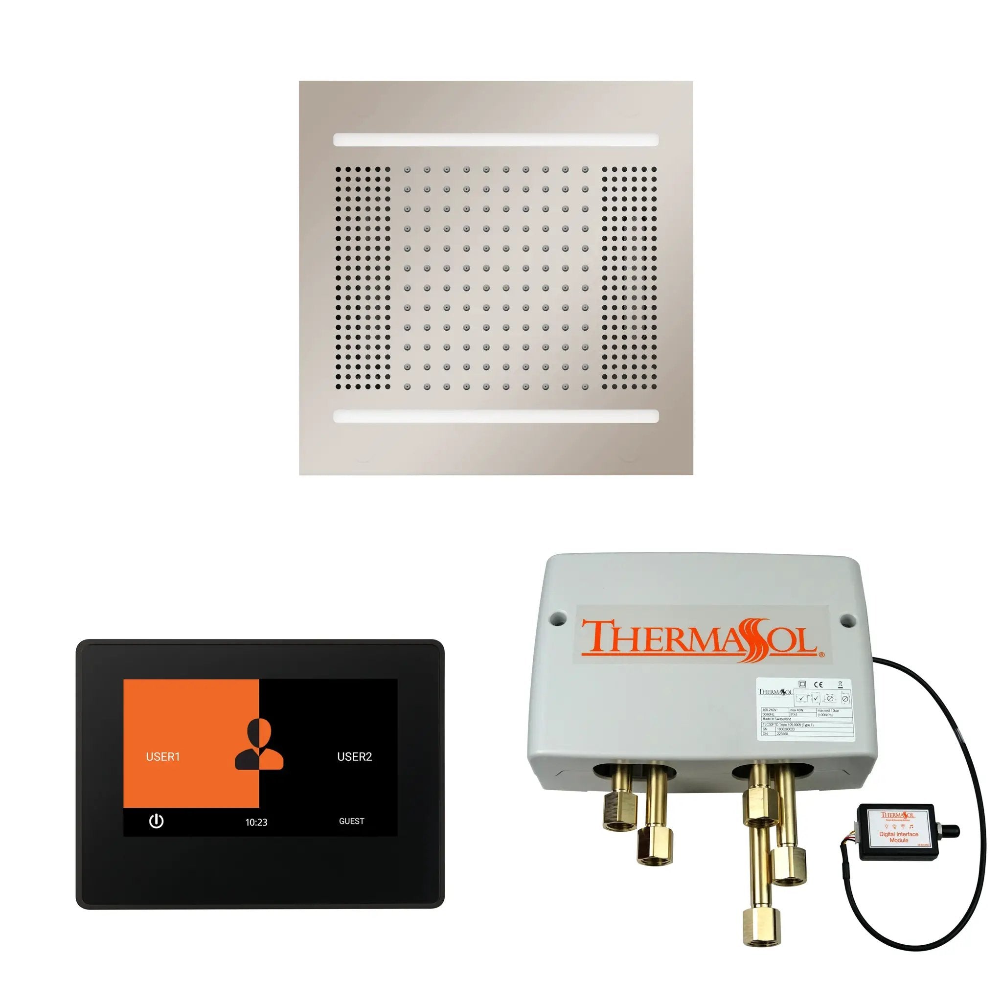 Thermasol The Wellness Hydrovive14 Shower Package with 7" ThermaTouch Square by Thermasol