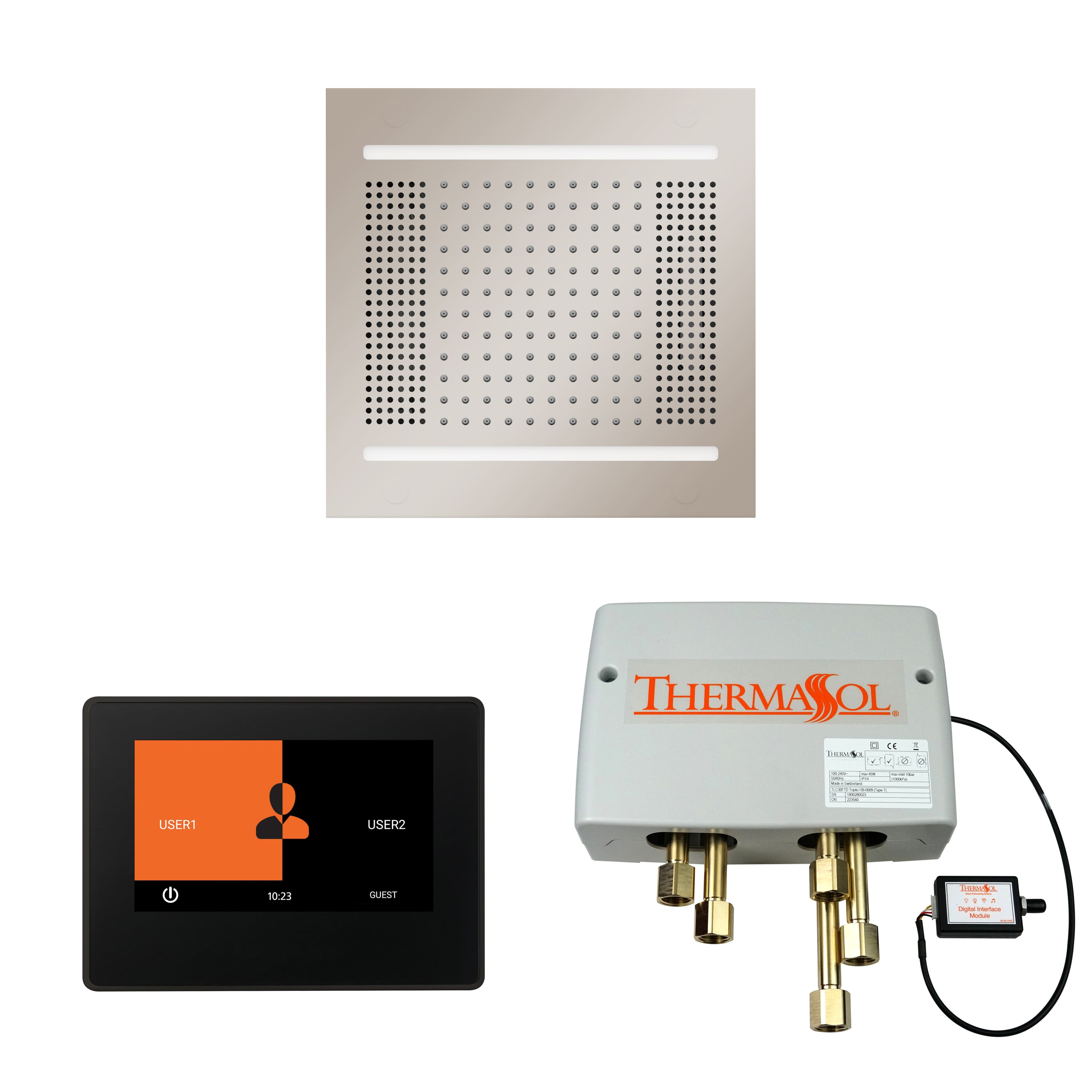 Thermasol The Wellness Hydrovive14 Shower Package with 7" ThermaTouch Square