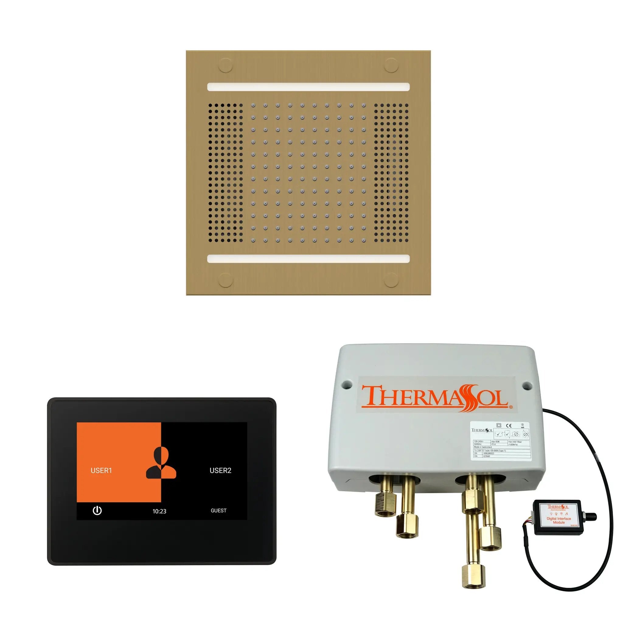 Thermasol The Wellness Hydrovive14 Shower Package with 7" ThermaTouch Square by Thermasol