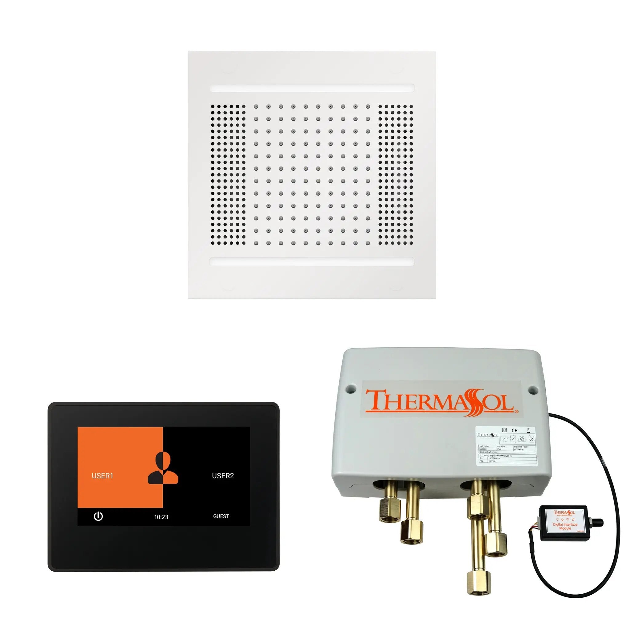Thermasol The Wellness Hydrovive14 Shower Package with 7" ThermaTouch Square by Thermasol