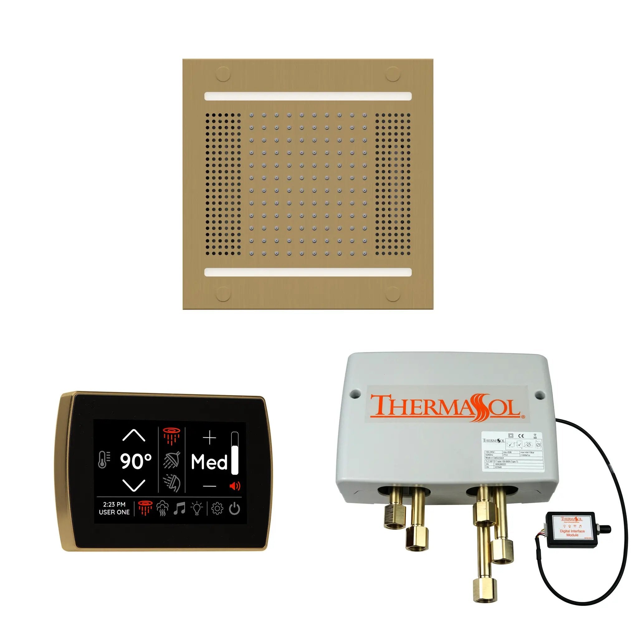 Thermasol The Wellness Hydrovive14 Shower Package with SignaTouch Square by Thermasol