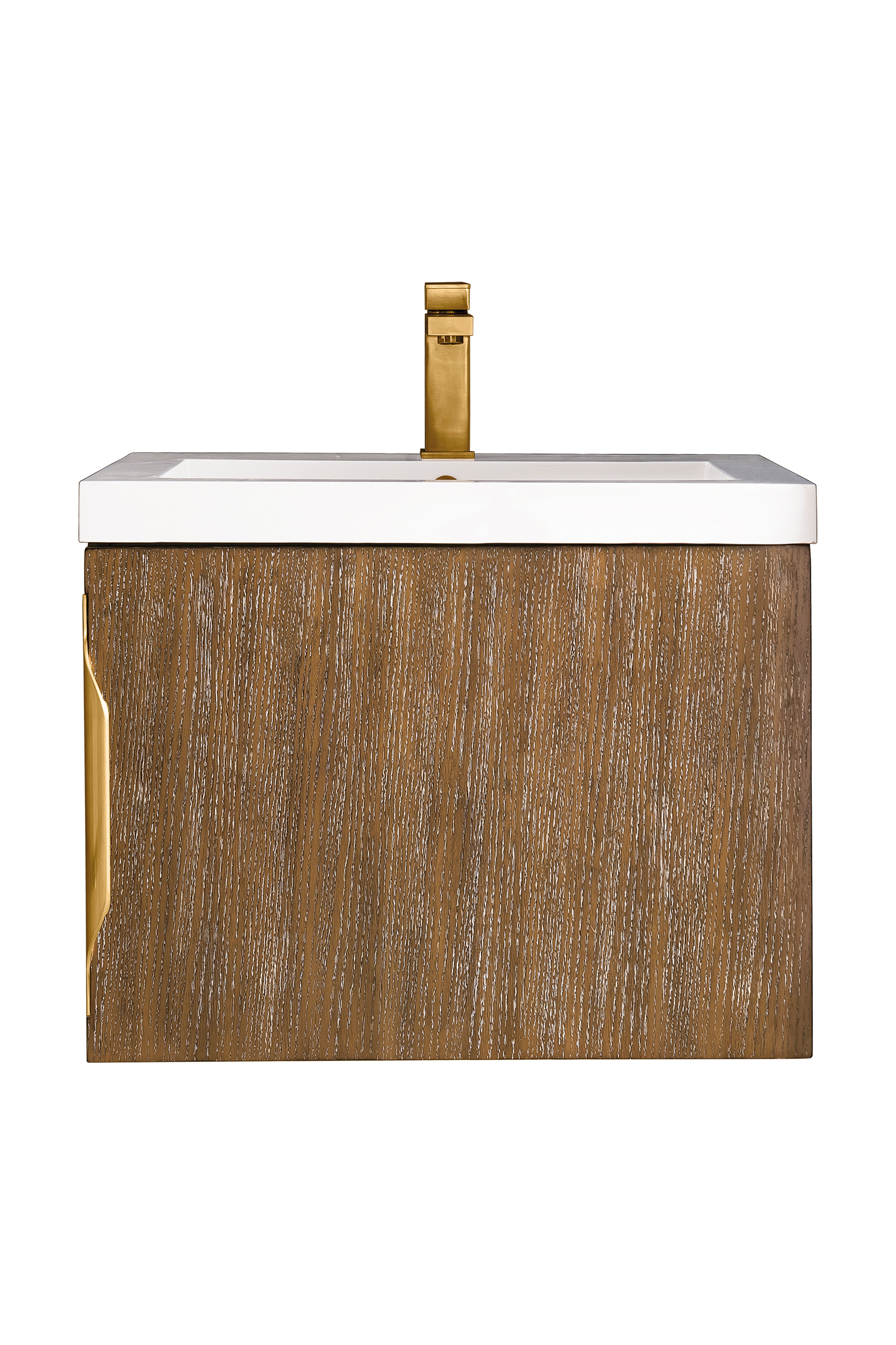 James Martin Vanities Columbia 24" Single Vanity With White Glossy Composite Stone Top