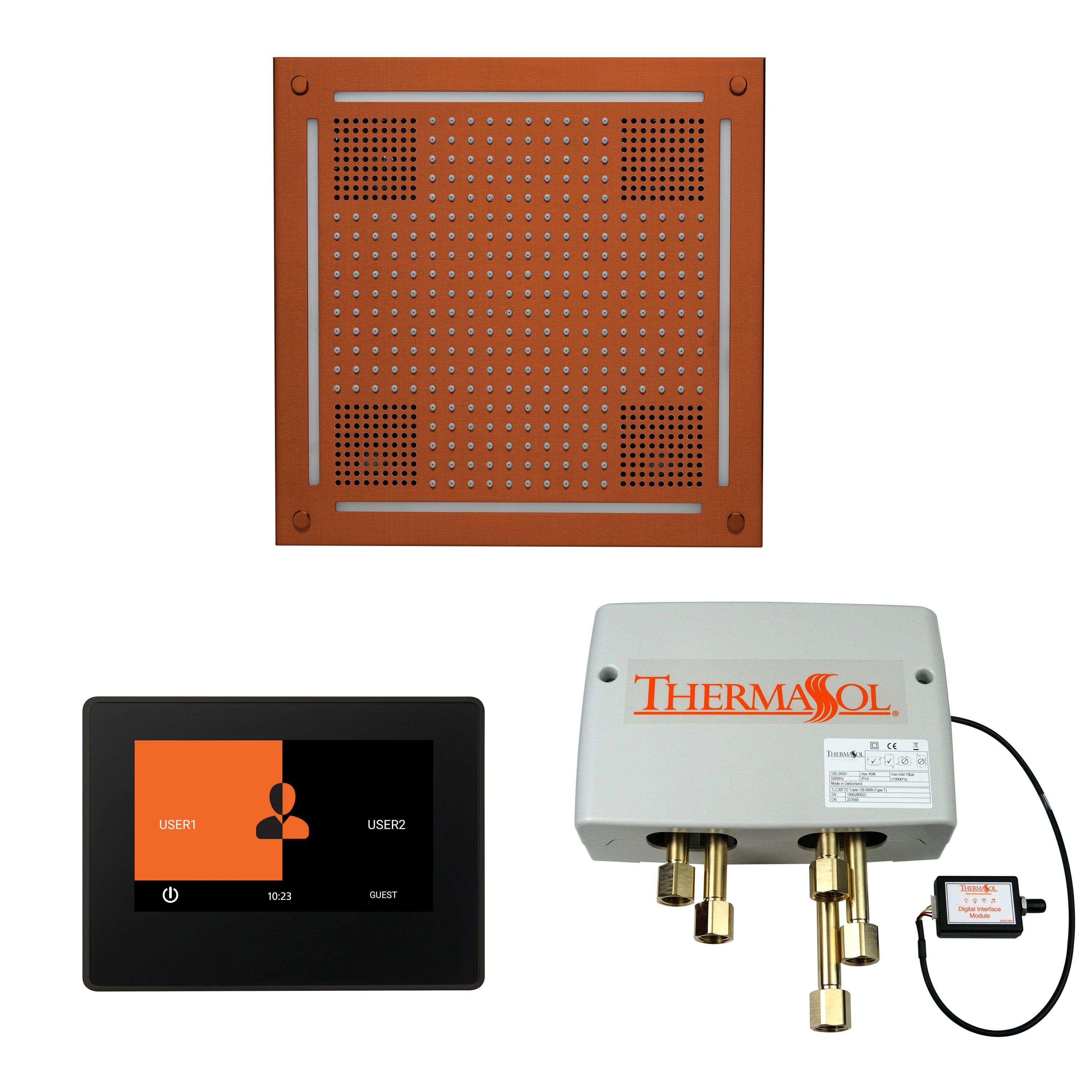 Thermasol The Wellness Hydrovive Shower Package with 7" ThermaTouch Square