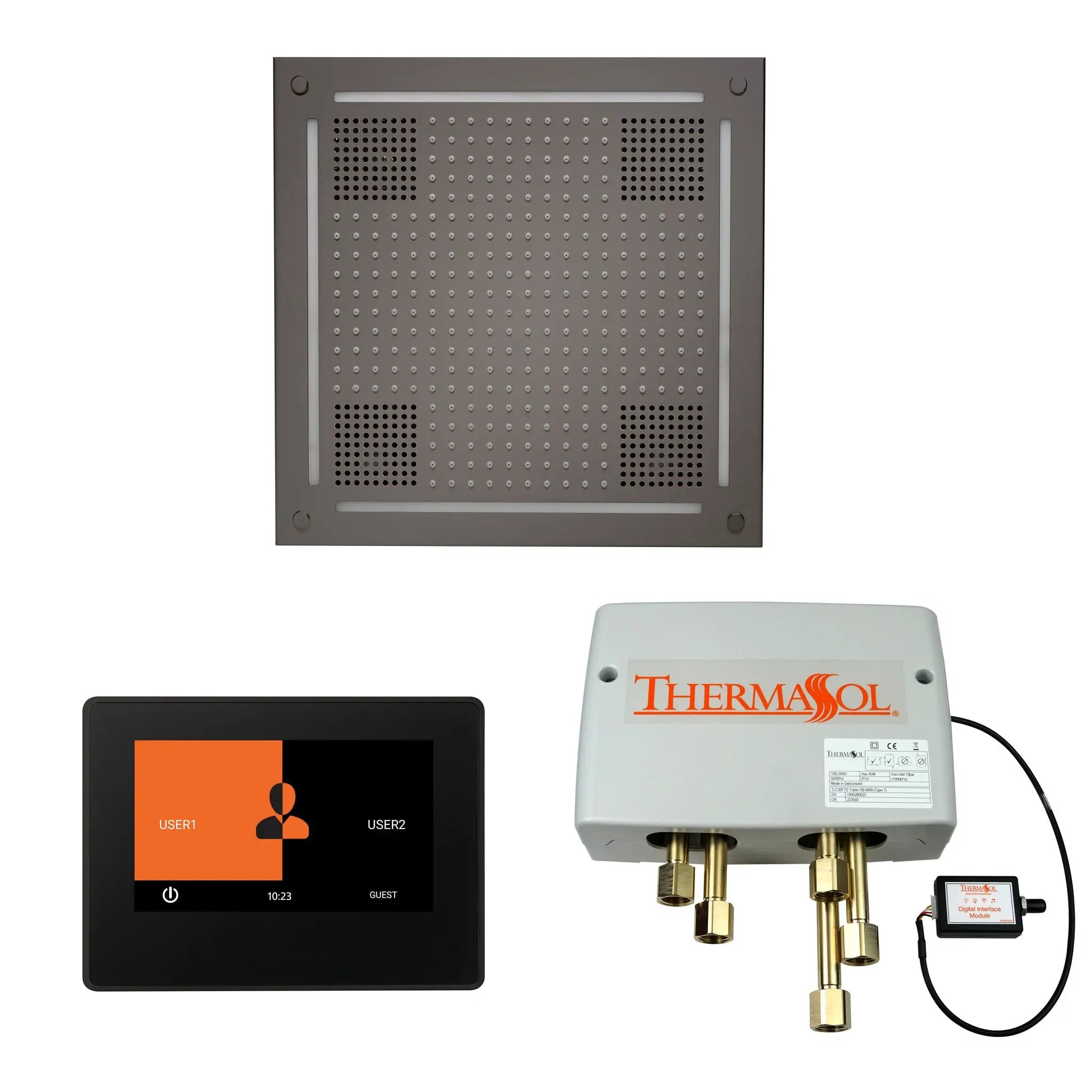 Thermasol The Wellness Hydrovive Shower Package with 7" ThermaTouch Square by Thermasol