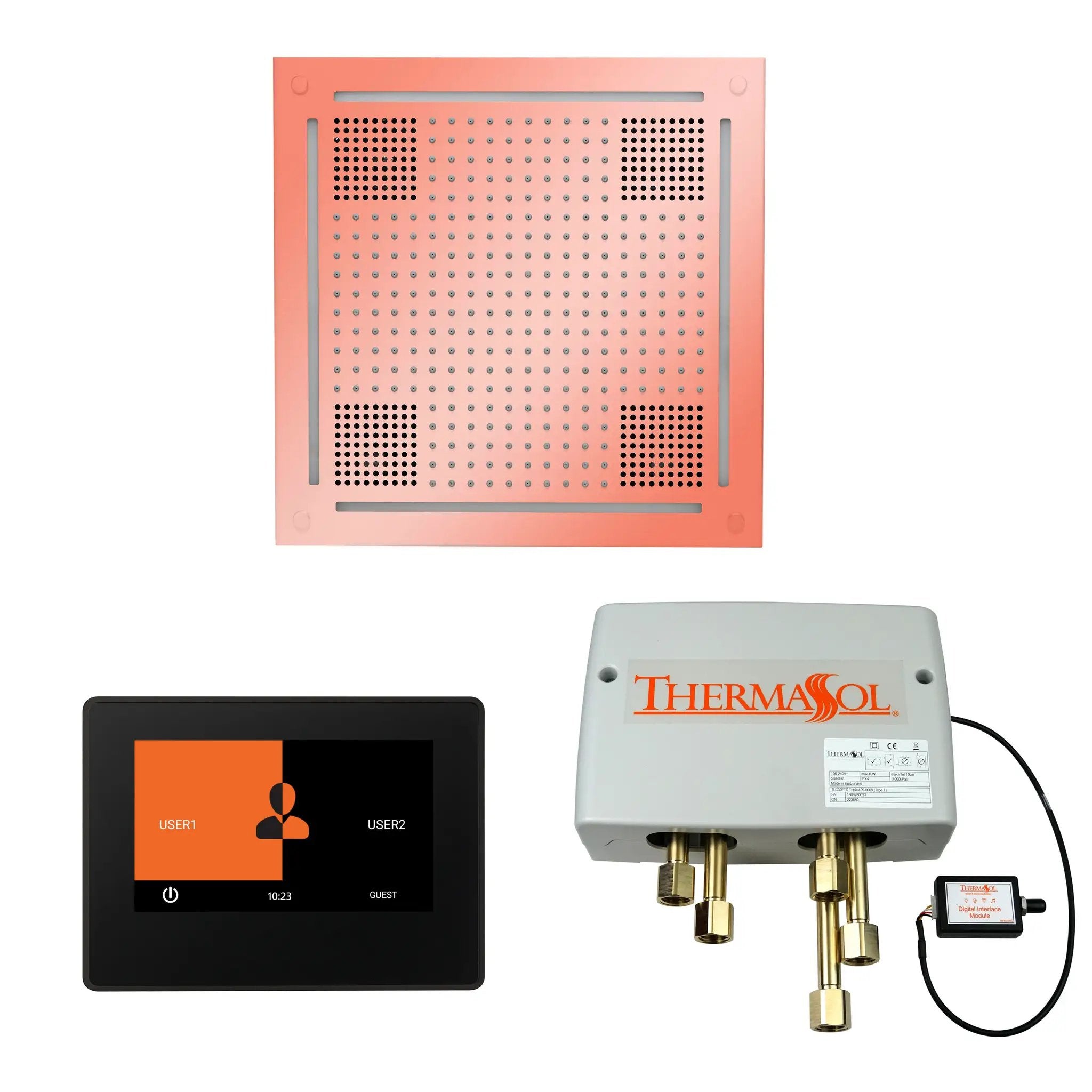 Thermasol The Wellness Hydrovive Shower Package with 7" ThermaTouch Square by Thermasol