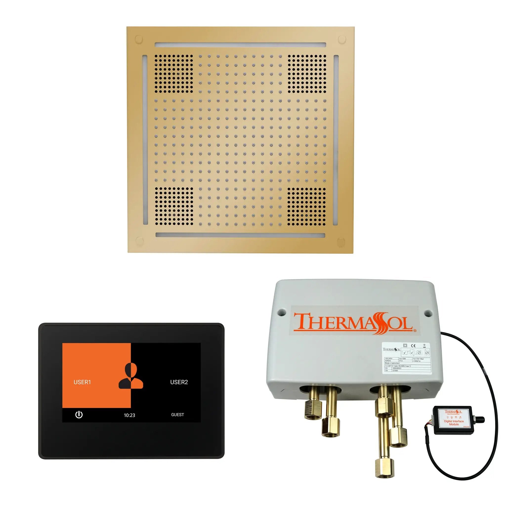 Thermasol The Wellness Hydrovive Shower Package with 7" ThermaTouch Square by Thermasol