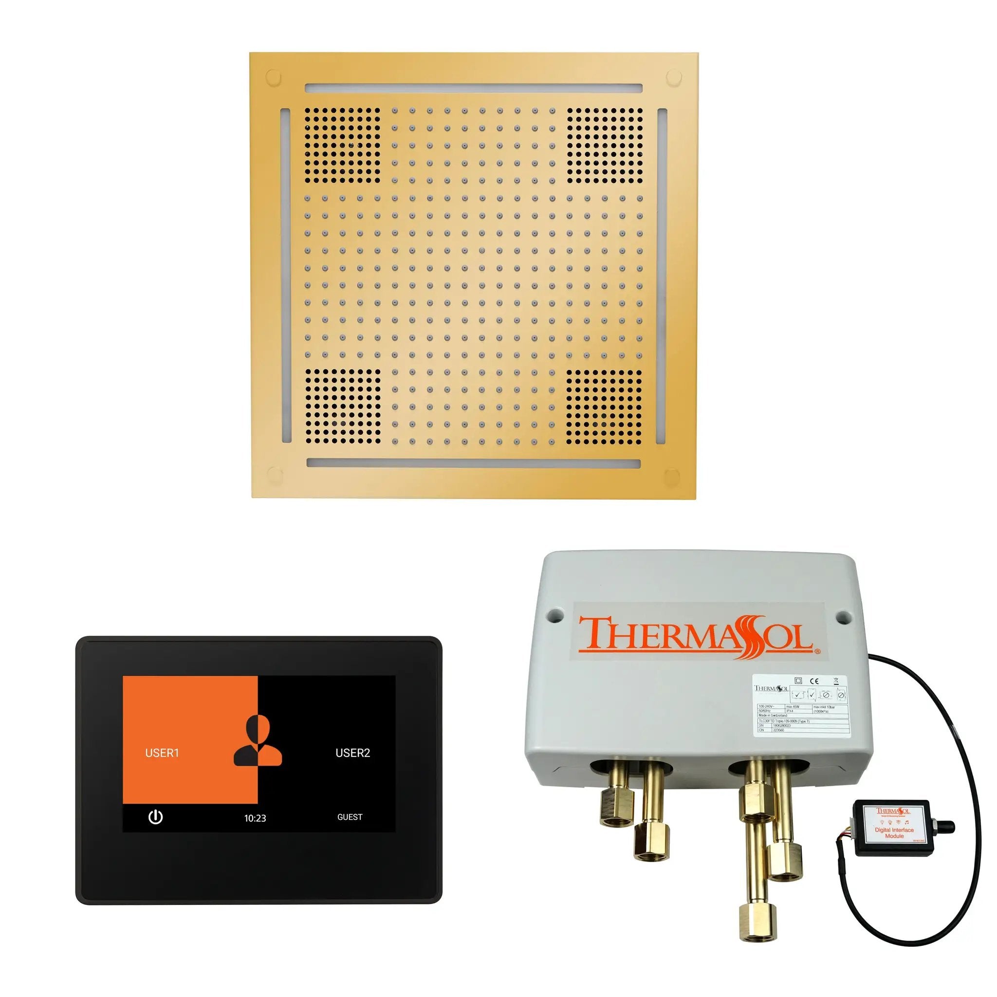 Thermasol The Wellness Hydrovive Shower Package with 7" ThermaTouch Square by Thermasol