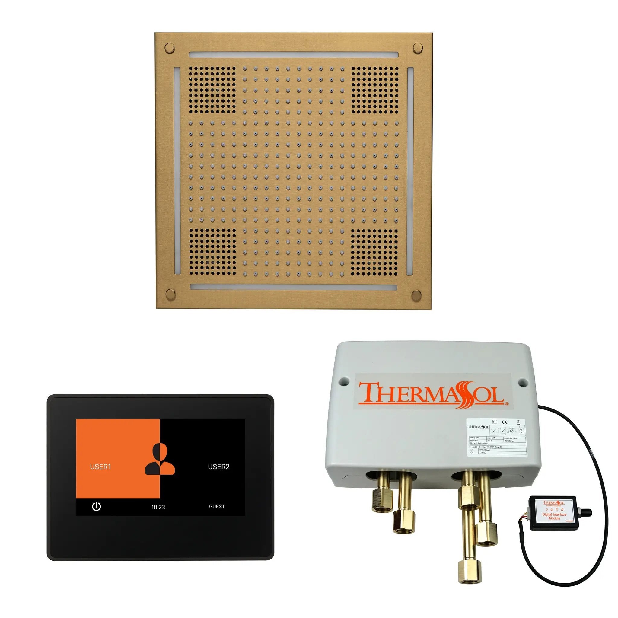 Thermasol The Wellness Hydrovive Shower Package with 7" ThermaTouch Square by Thermasol