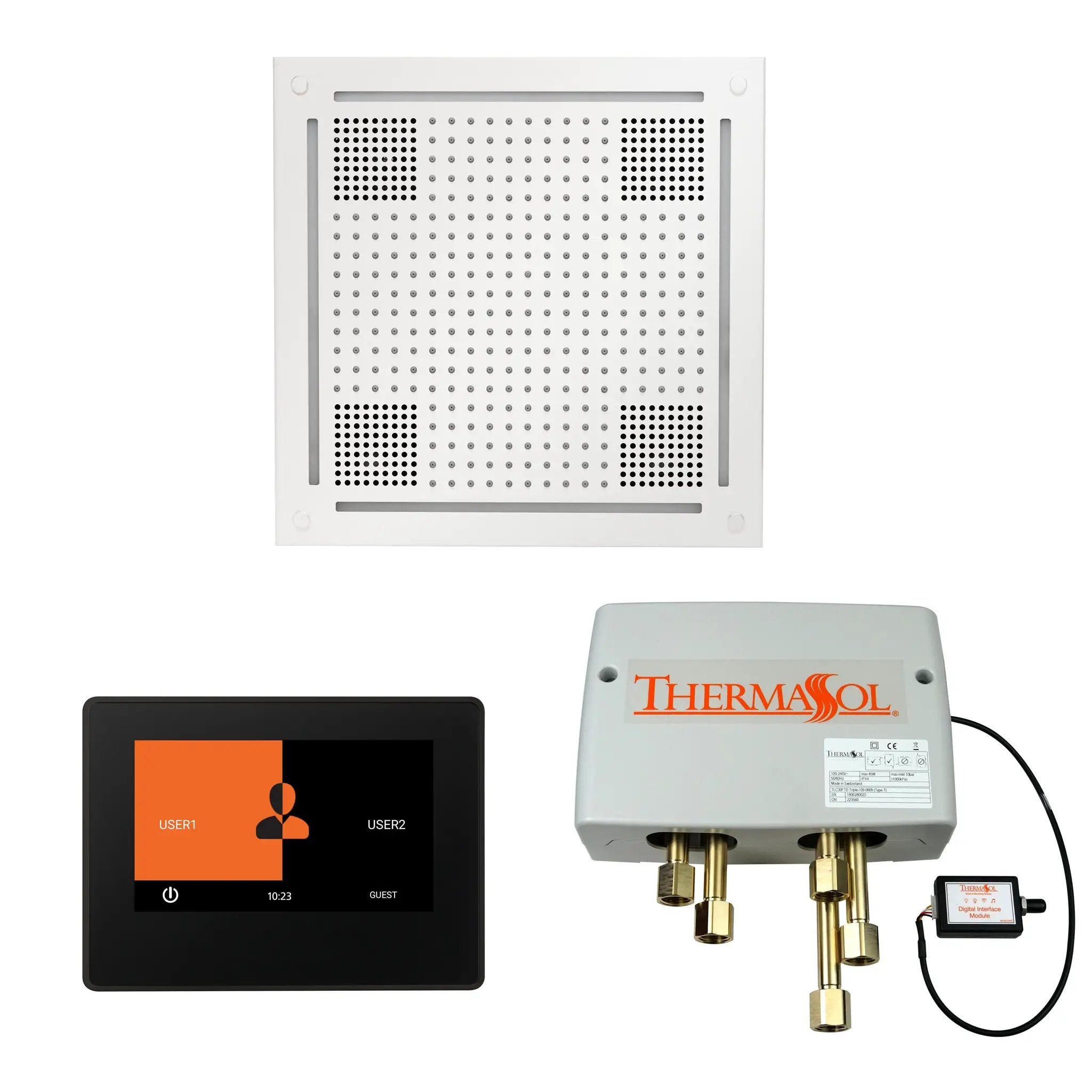 Thermasol The Wellness Hydrovive Shower Package with 7" ThermaTouch Square by Thermasol