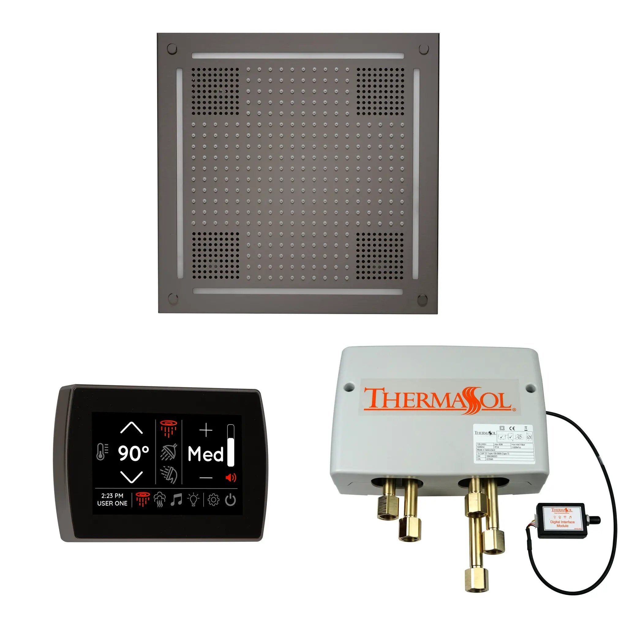 Thermasol The Wellness Hydrovive Shower Package with SignaTouch Square by Thermasol