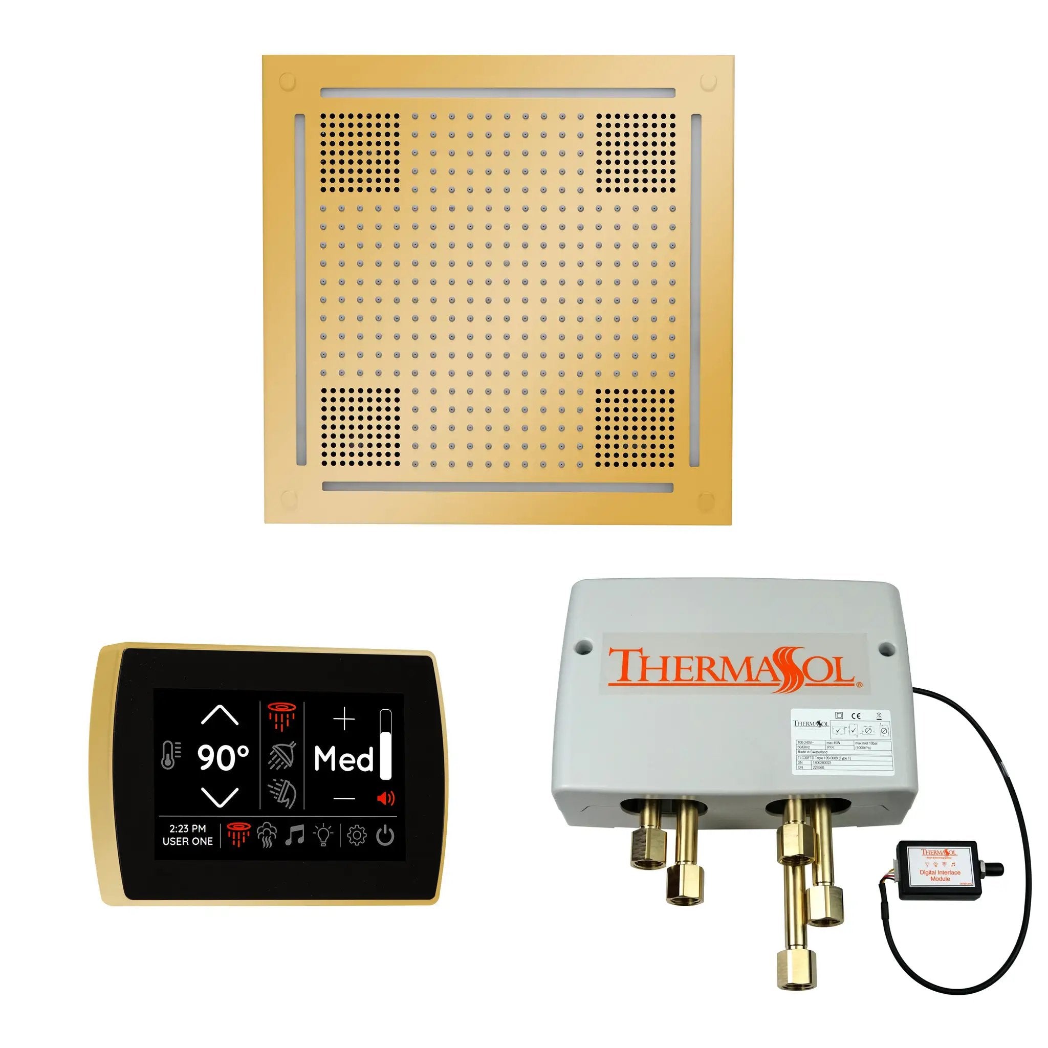 Thermasol The Wellness Hydrovive Shower Package with SignaTouch Square by Thermasol