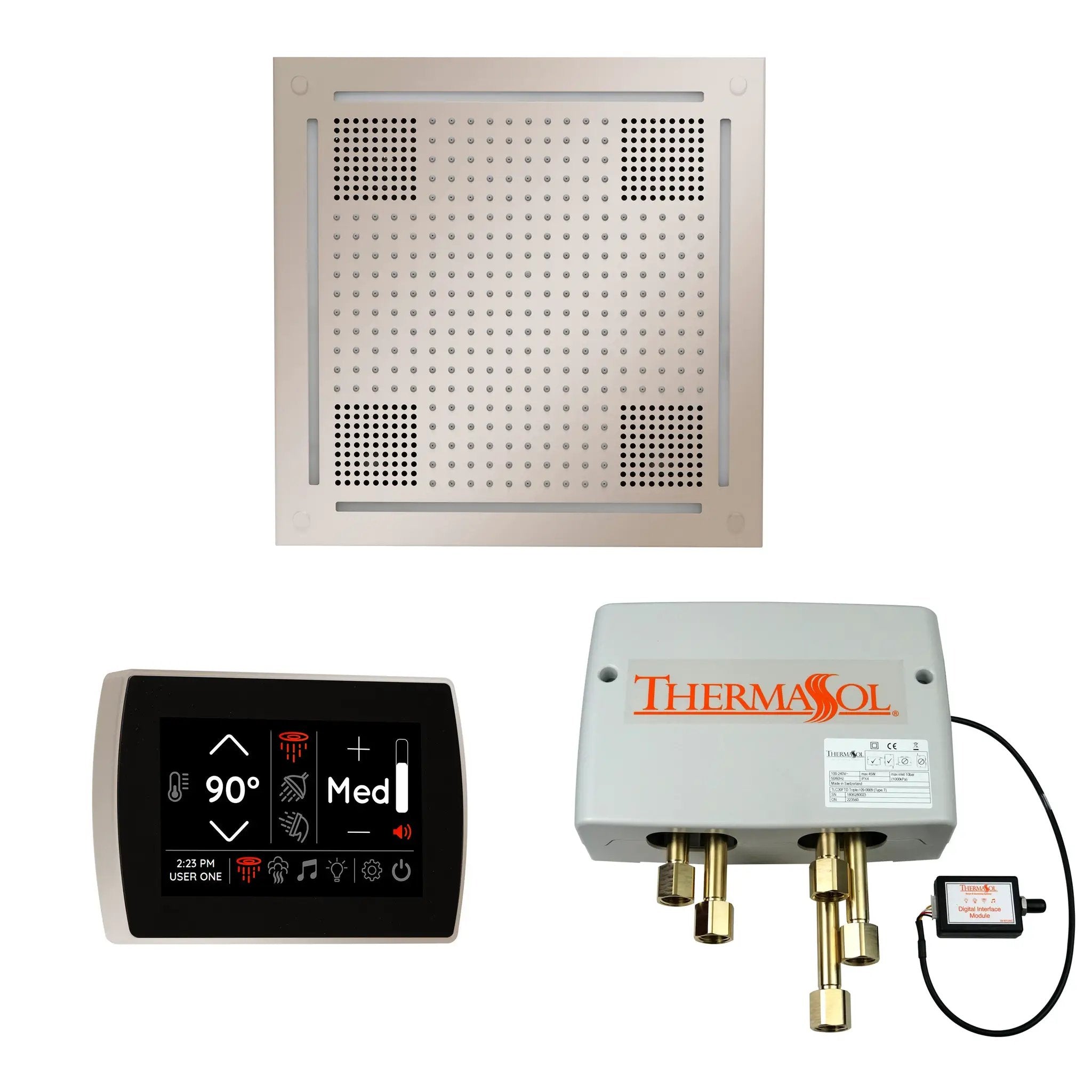 Thermasol The Wellness Hydrovive Shower Package with SignaTouch Square by Thermasol