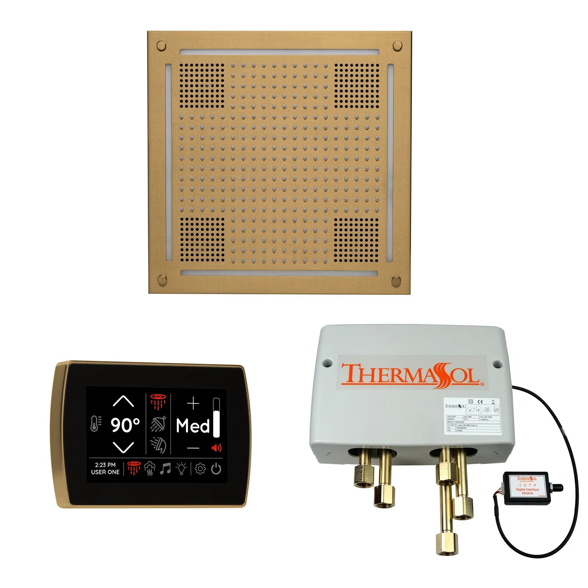 Thermasol The Wellness Hydrovive Shower Package with SignaTouch Square by Thermasol